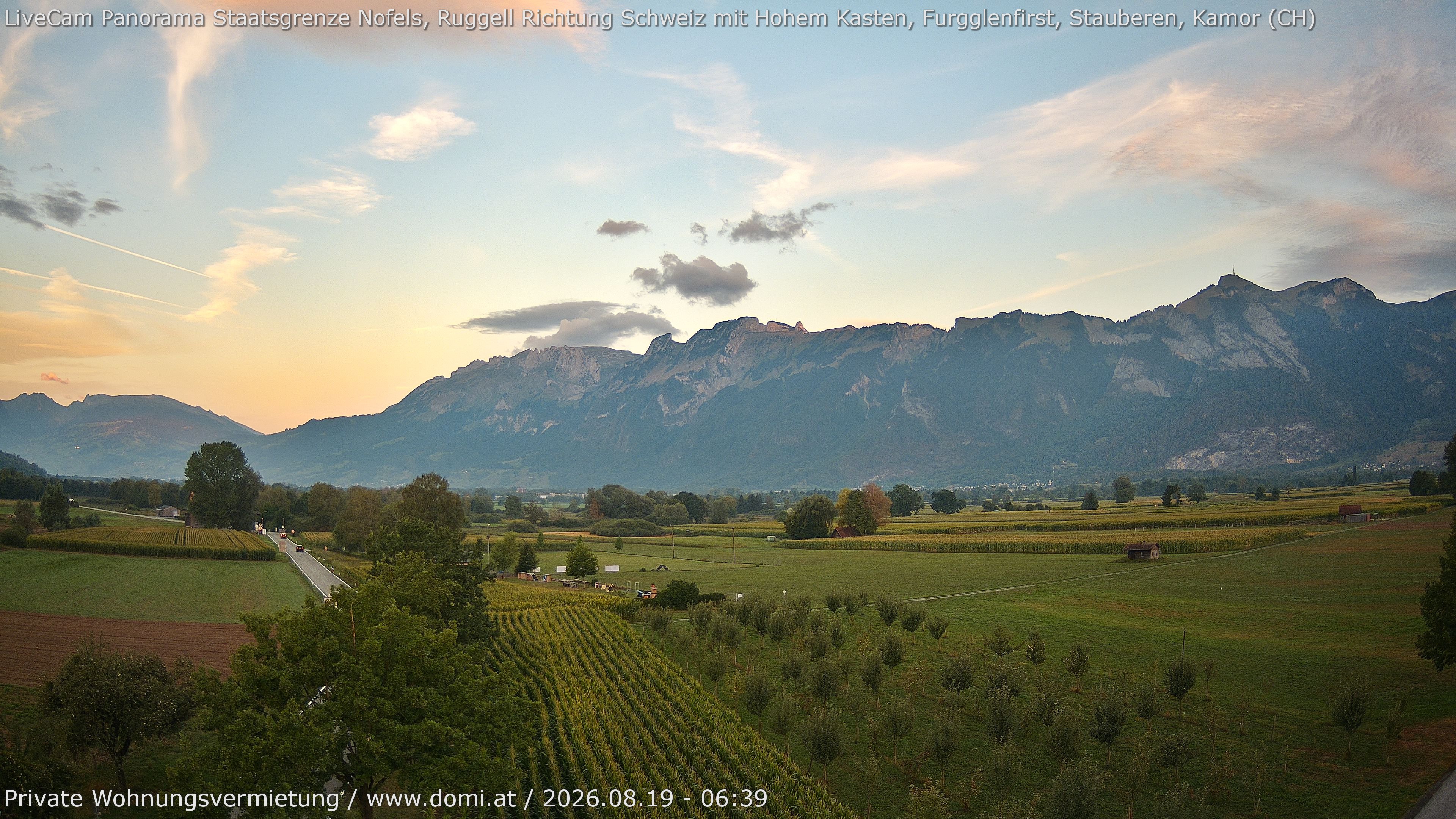 Archiv Foto Webcam Ausblick von Feldkirch auf Hohen Kasten, Furgglenfirst und Kamor