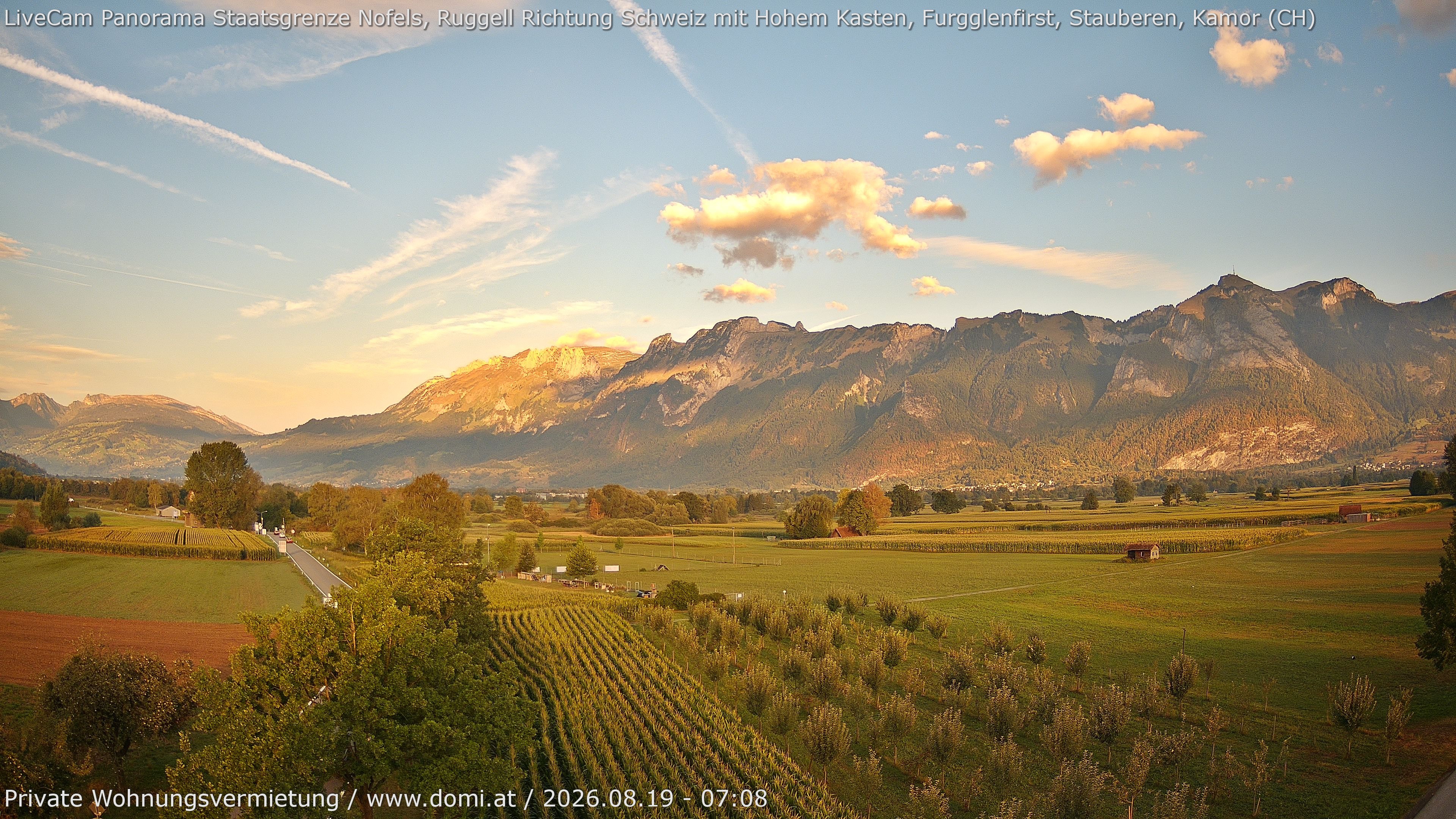 Archiv Foto Webcam Ausblick von Feldkirch auf Hohen Kasten, Furgglenfirst und Kamor