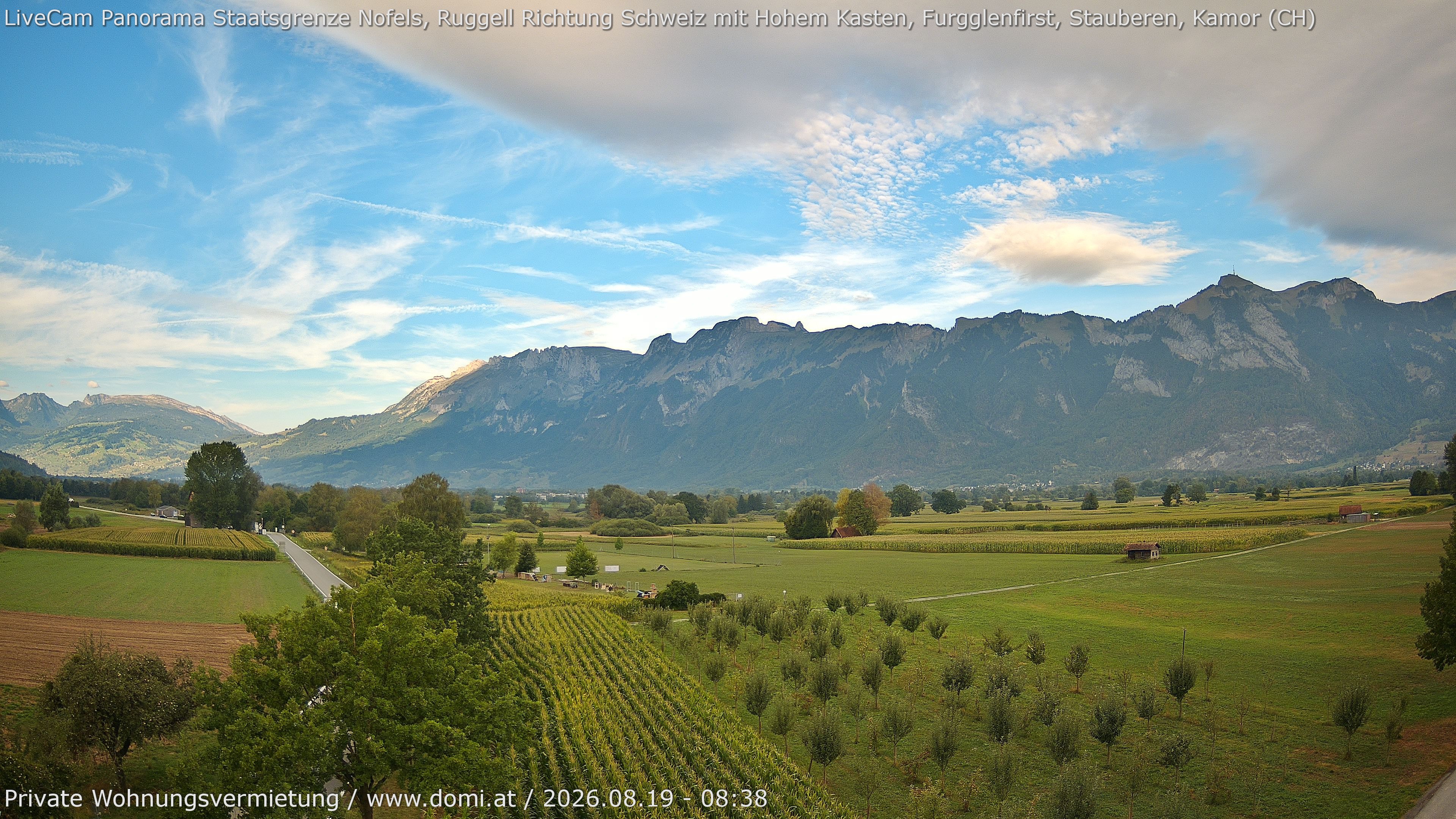 Archiv Foto Webcam Ausblick von Feldkirch auf Hohen Kasten, Furgglenfirst und Kamor