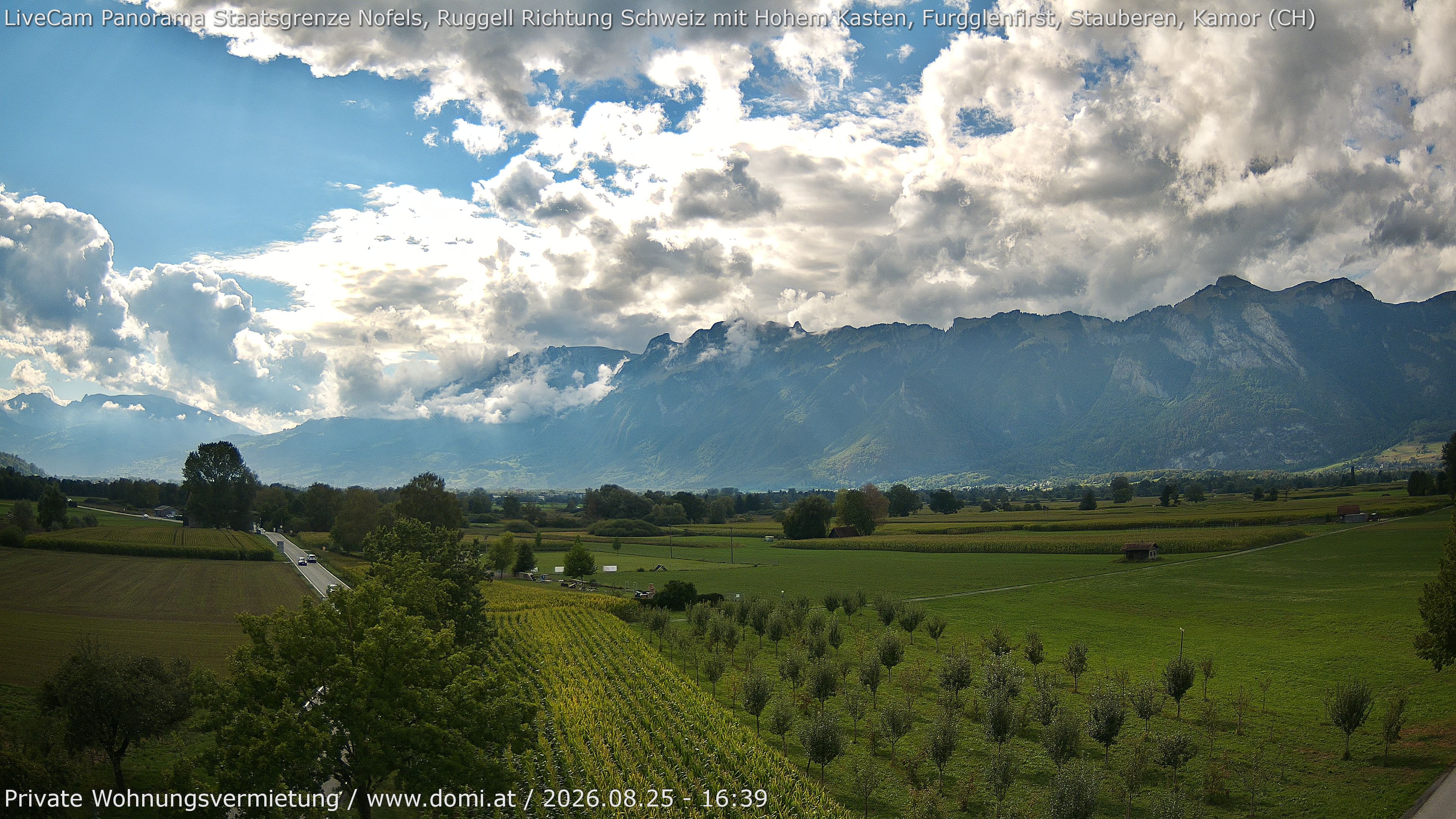 Archiv Foto Webcam Ausblick von Feldkirch auf Hohen Kasten, Furgglenfirst und Kamor
