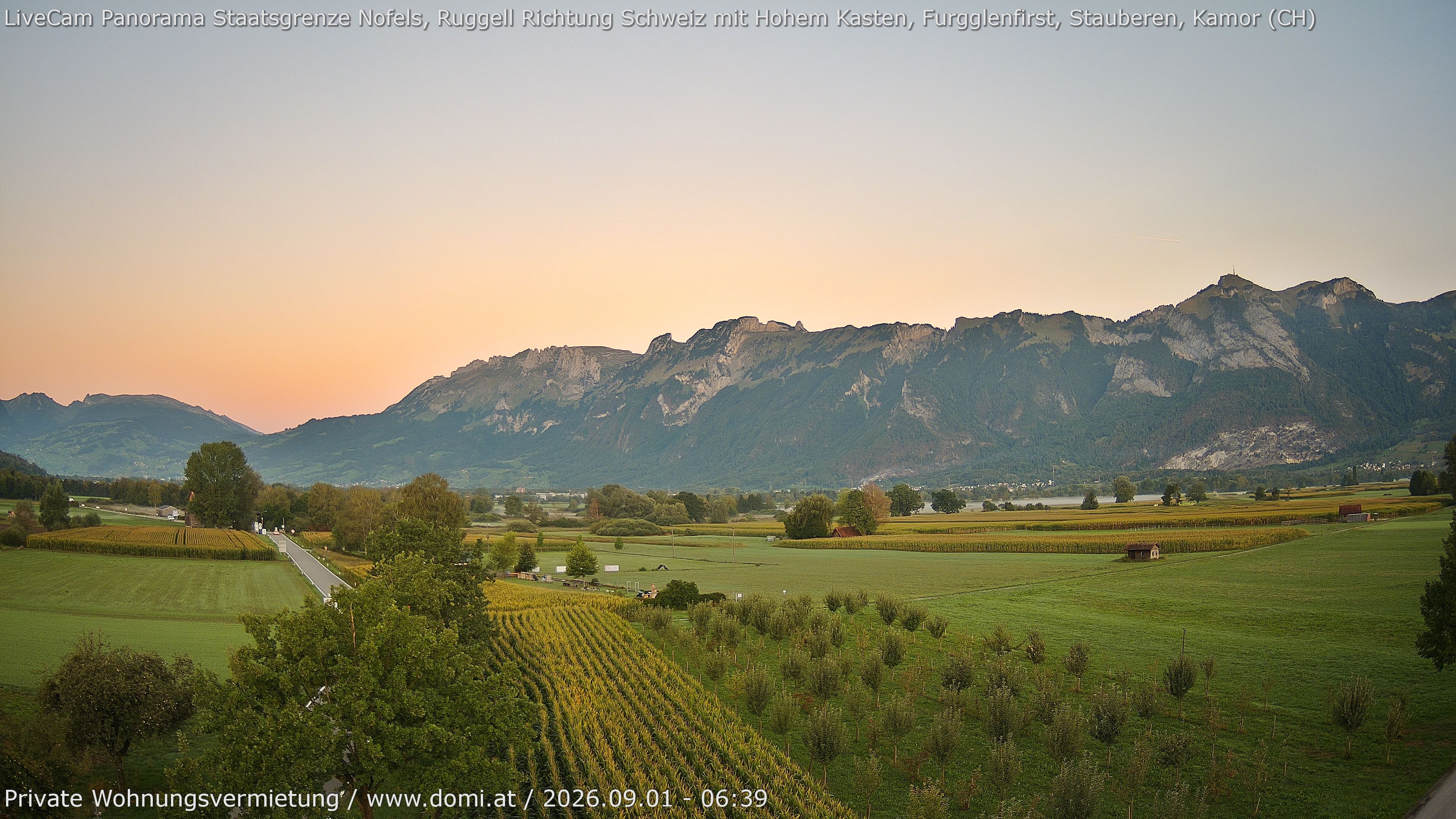 Archiv Foto Webcam Ausblick von Feldkirch auf Hohen Kasten, Furgglenfirst und Kamor
