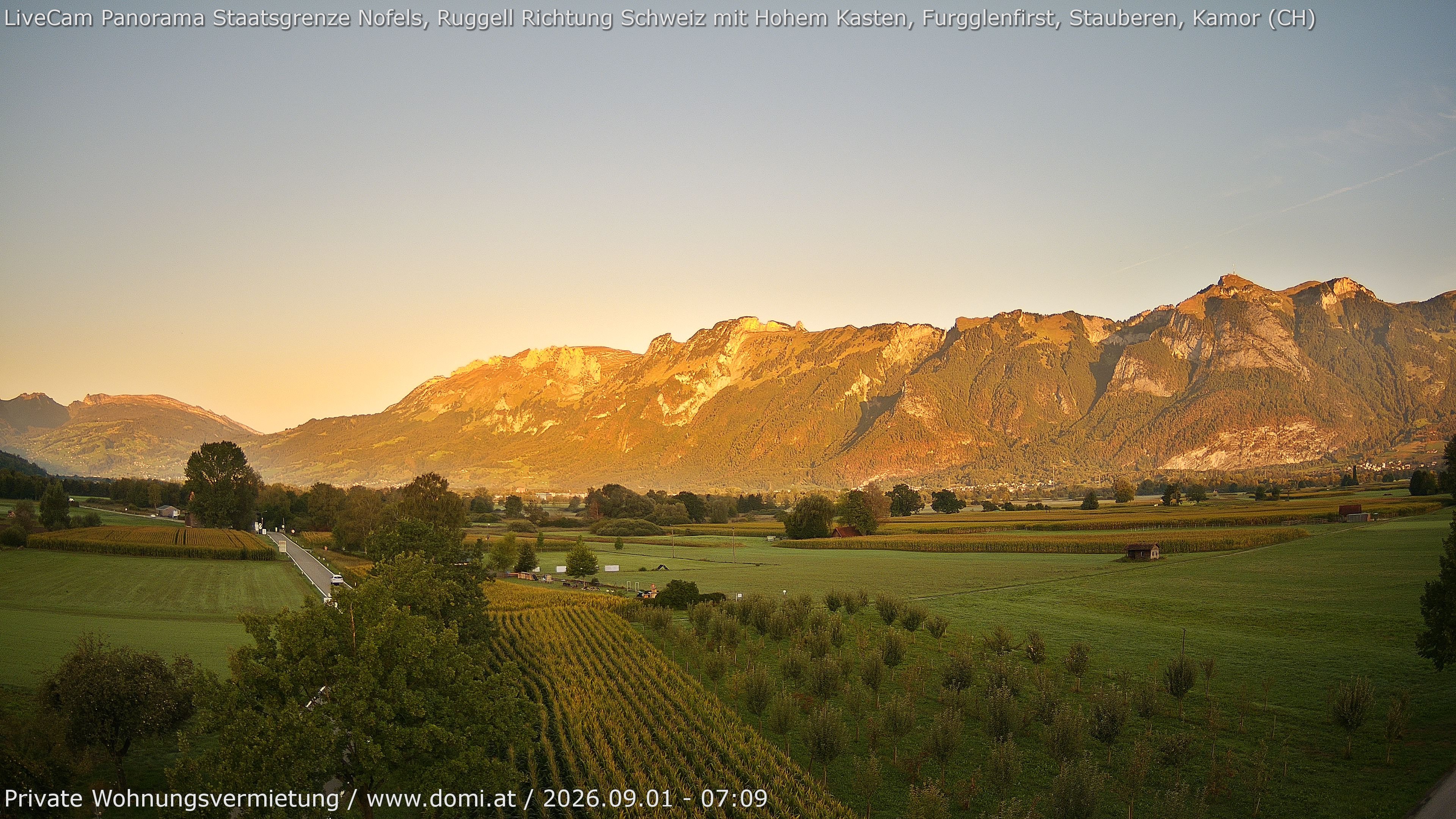 Archiv Foto Webcam Ausblick von Feldkirch auf Hohen Kasten, Furgglenfirst und Kamor