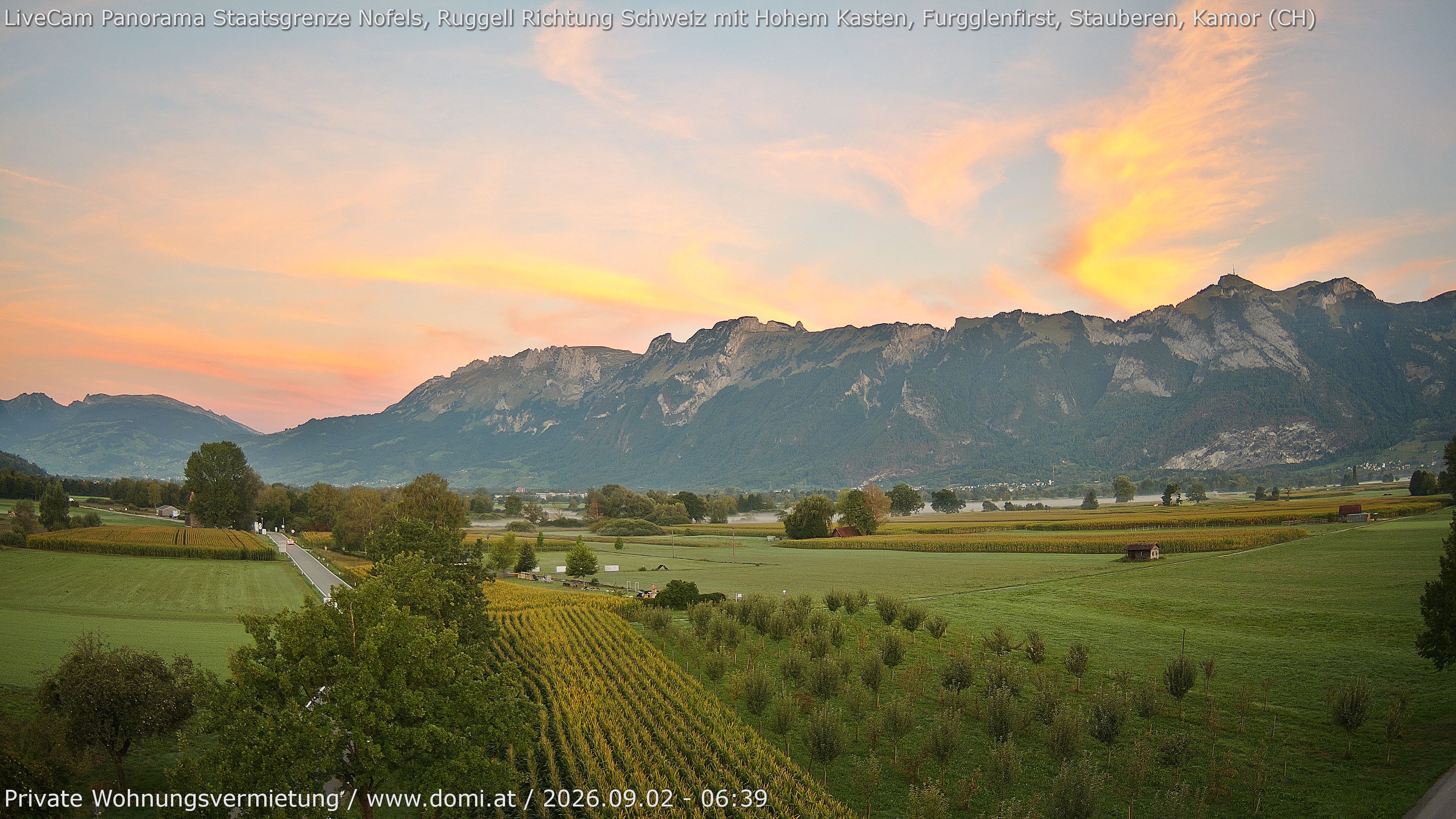 Archiv Foto Webcam Ausblick von Feldkirch auf Hohen Kasten, Furgglenfirst und Kamor