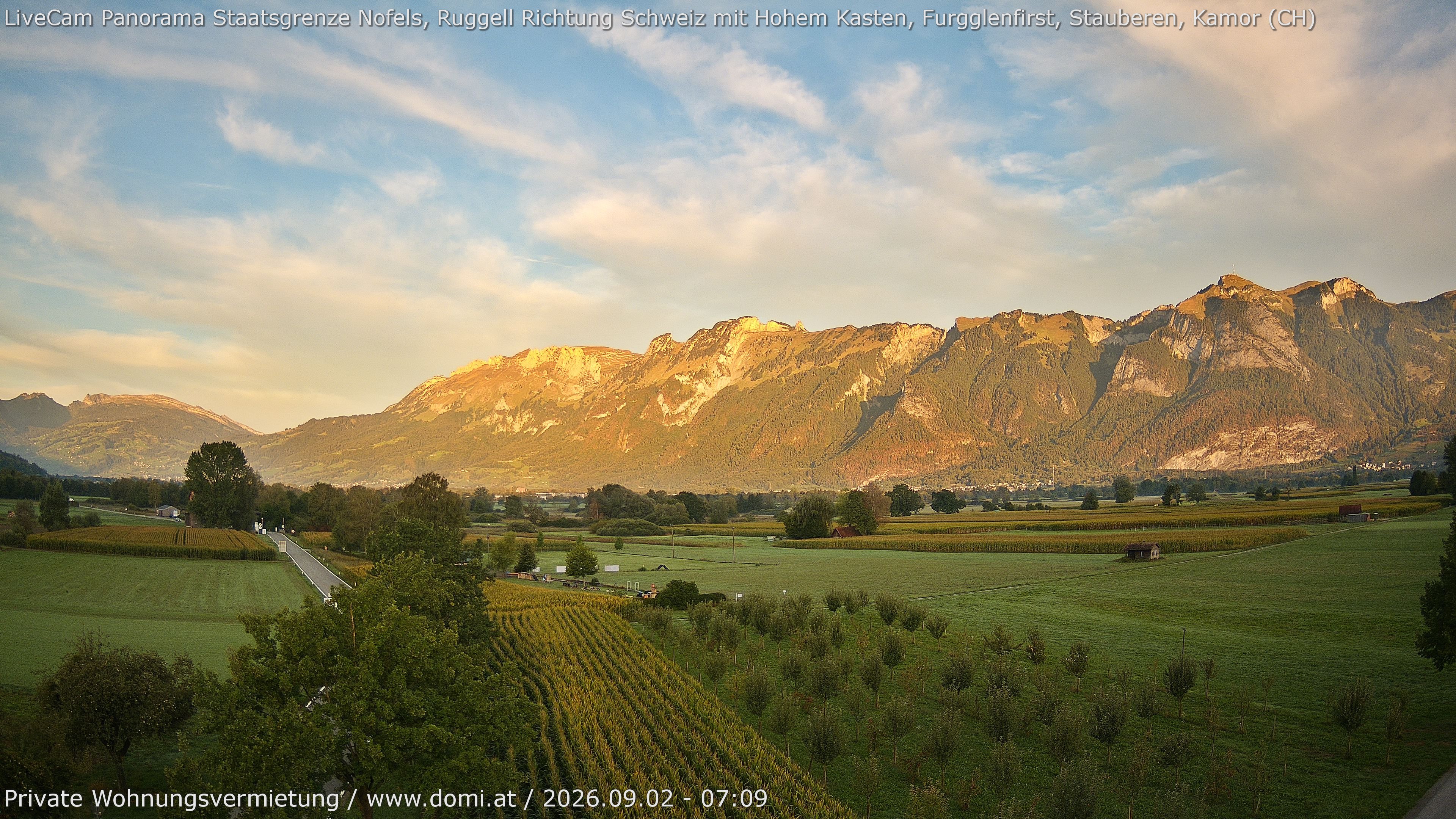 Archiv Foto Webcam Ausblick von Feldkirch auf Hohen Kasten, Furgglenfirst und Kamor