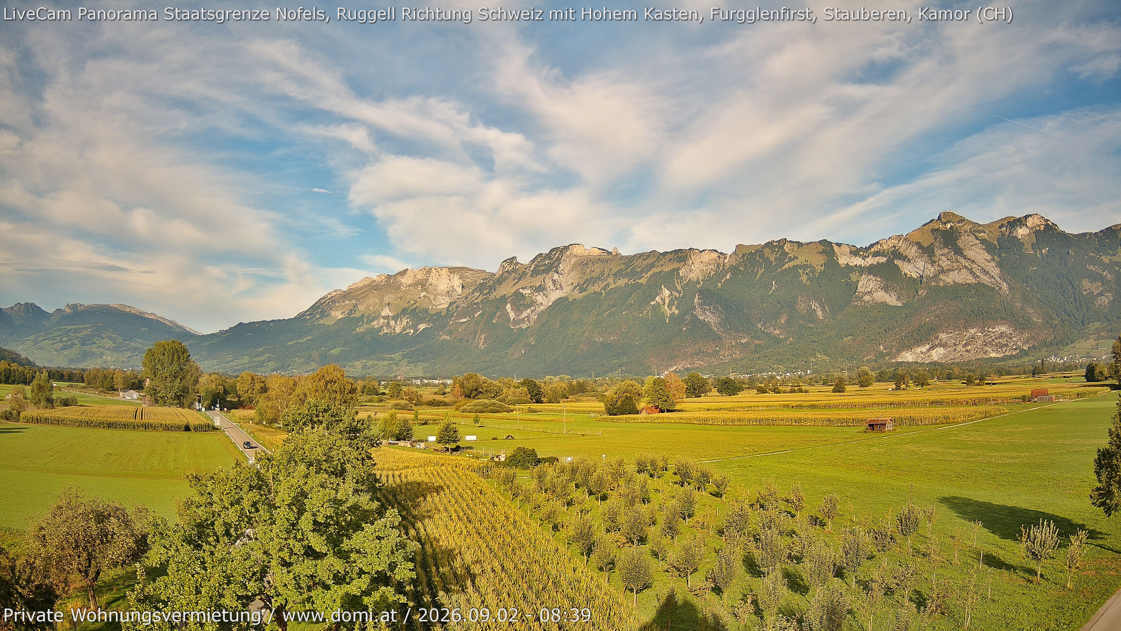 Archiv Foto Webcam Ausblick von Feldkirch auf Hohen Kasten, Furgglenfirst und Kamor