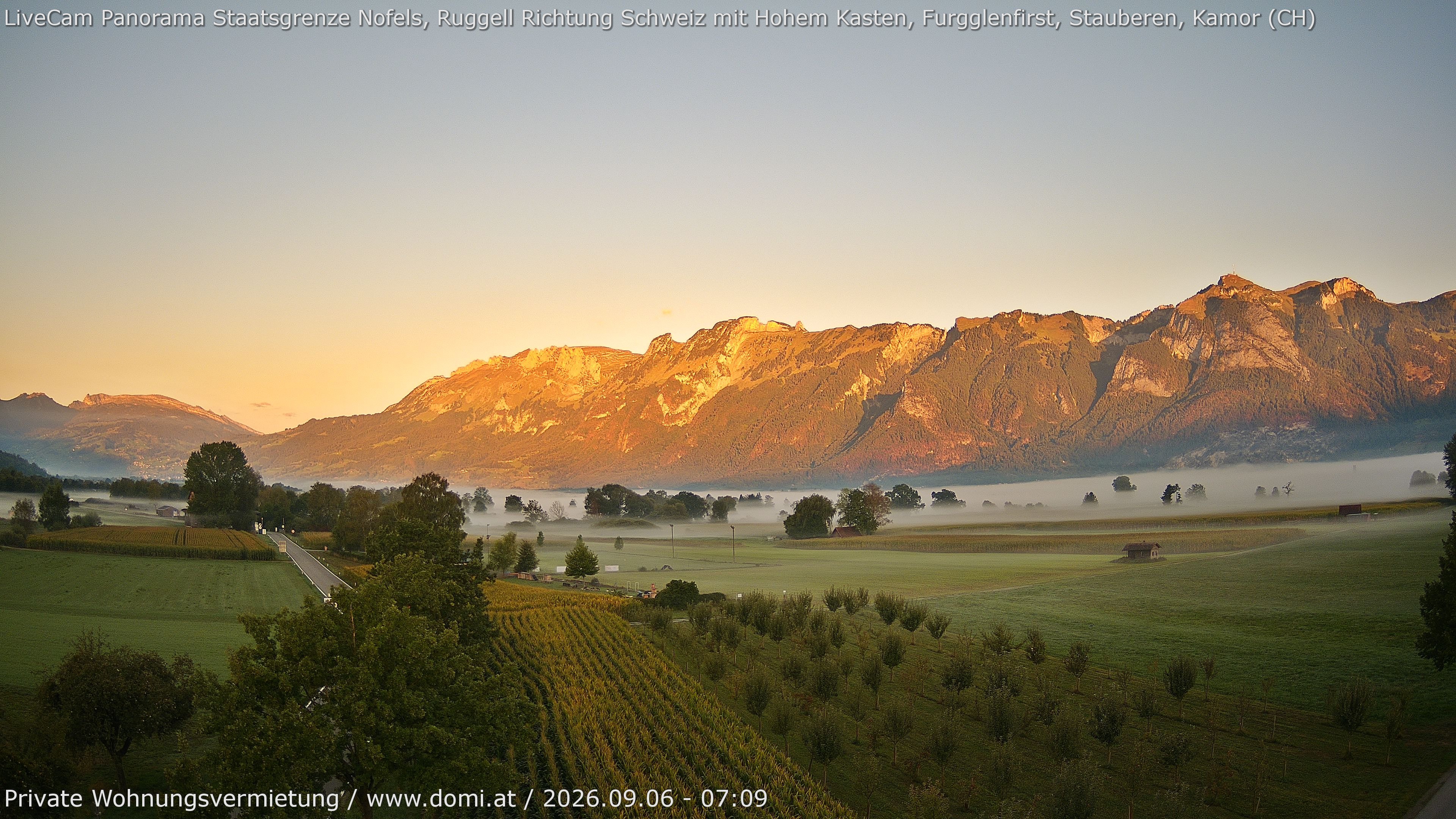 Archiv Foto Webcam Ausblick von Feldkirch auf Hohen Kasten, Furgglenfirst und Kamor