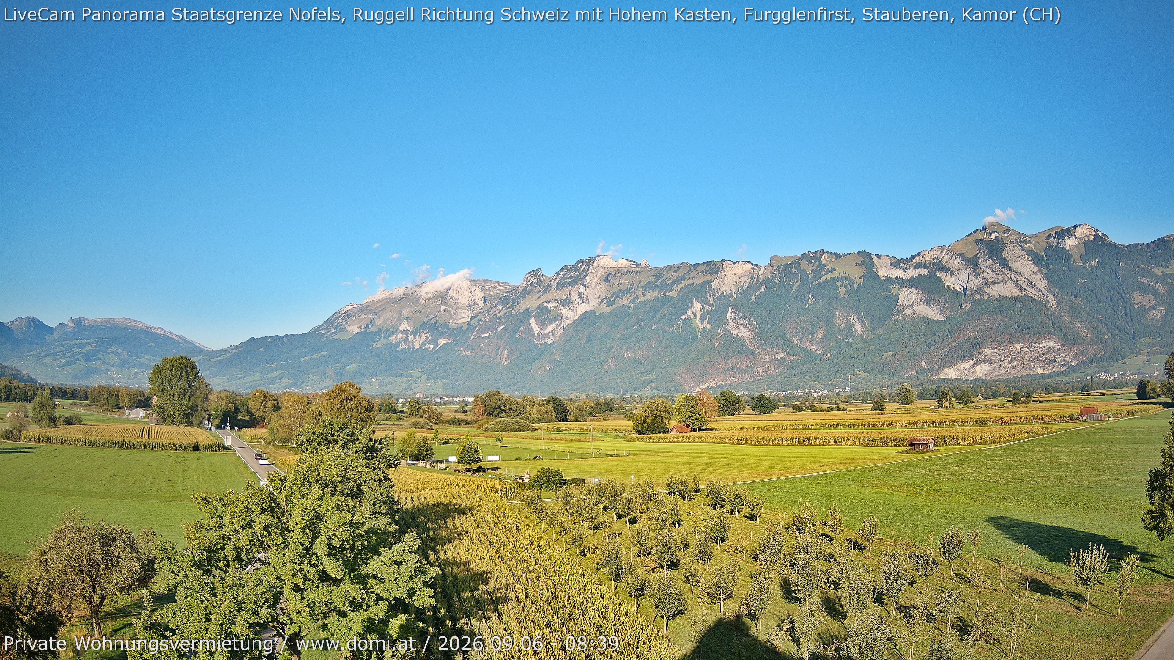 Archiv Foto Webcam Ausblick von Feldkirch auf Hohen Kasten, Furgglenfirst und Kamor