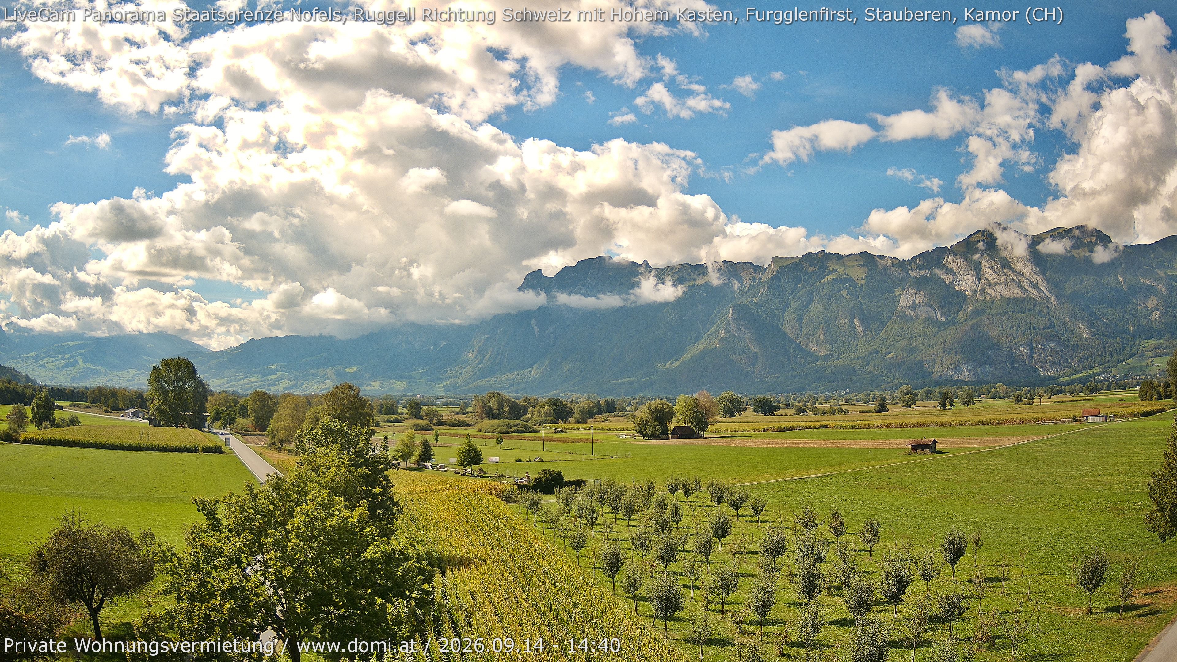 Archiv Foto Webcam Ausblick von Feldkirch auf Hohen Kasten, Furgglenfirst und Kamor