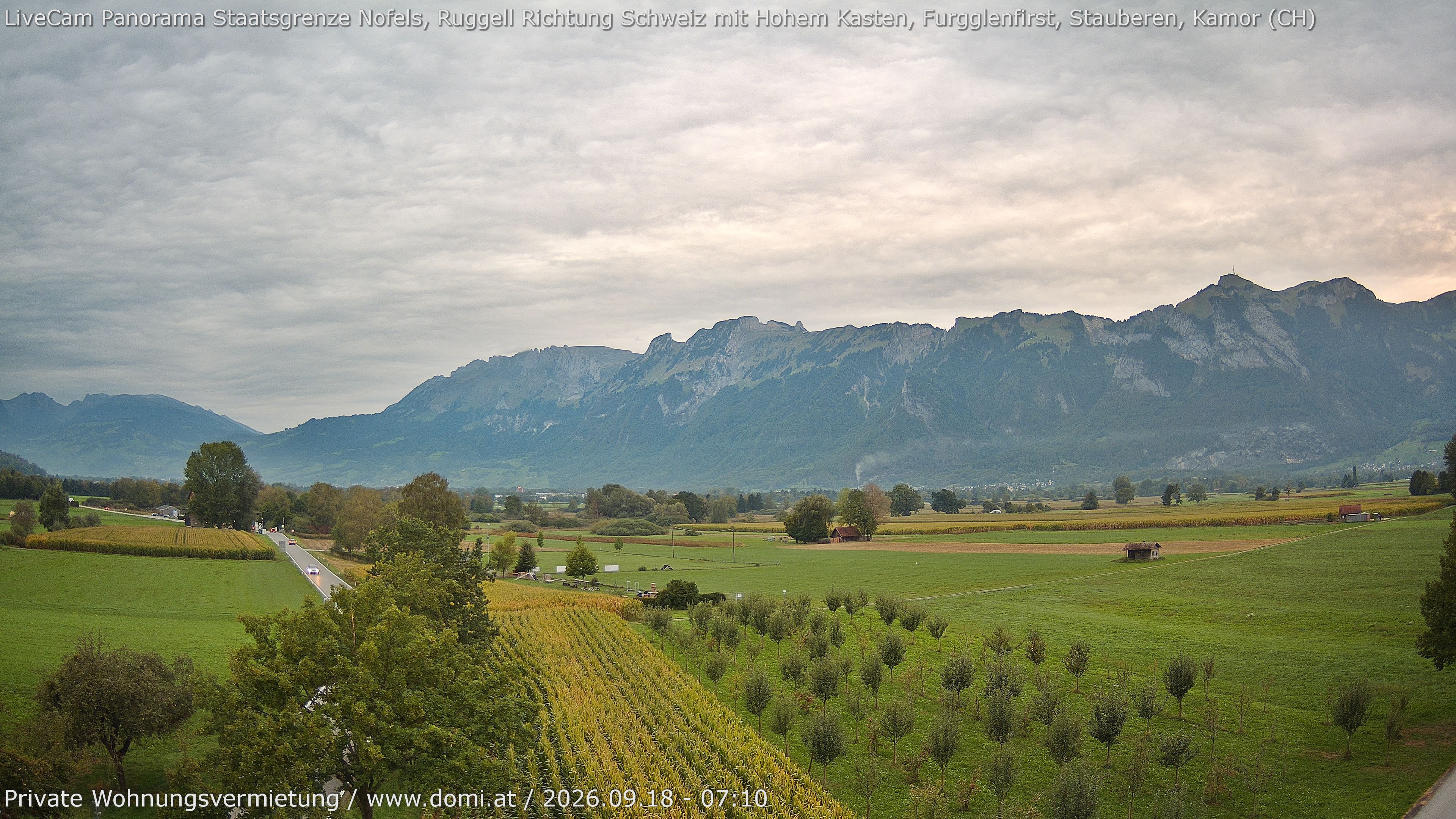 Archiv Foto Webcam Ausblick von Feldkirch auf Hohen Kasten, Furgglenfirst und Kamor