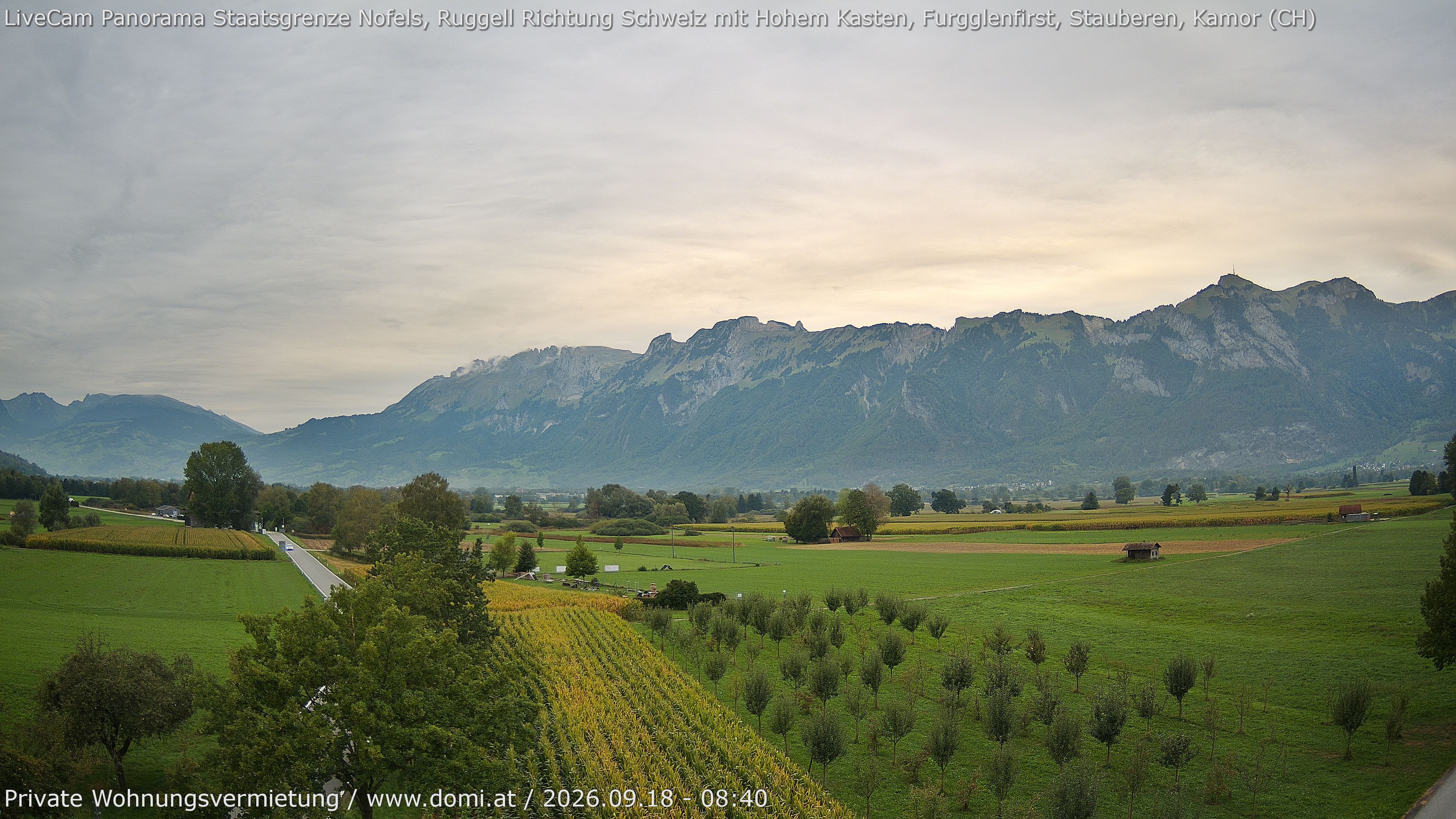 Archiv Foto Webcam Ausblick von Feldkirch auf Hohen Kasten, Furgglenfirst und Kamor