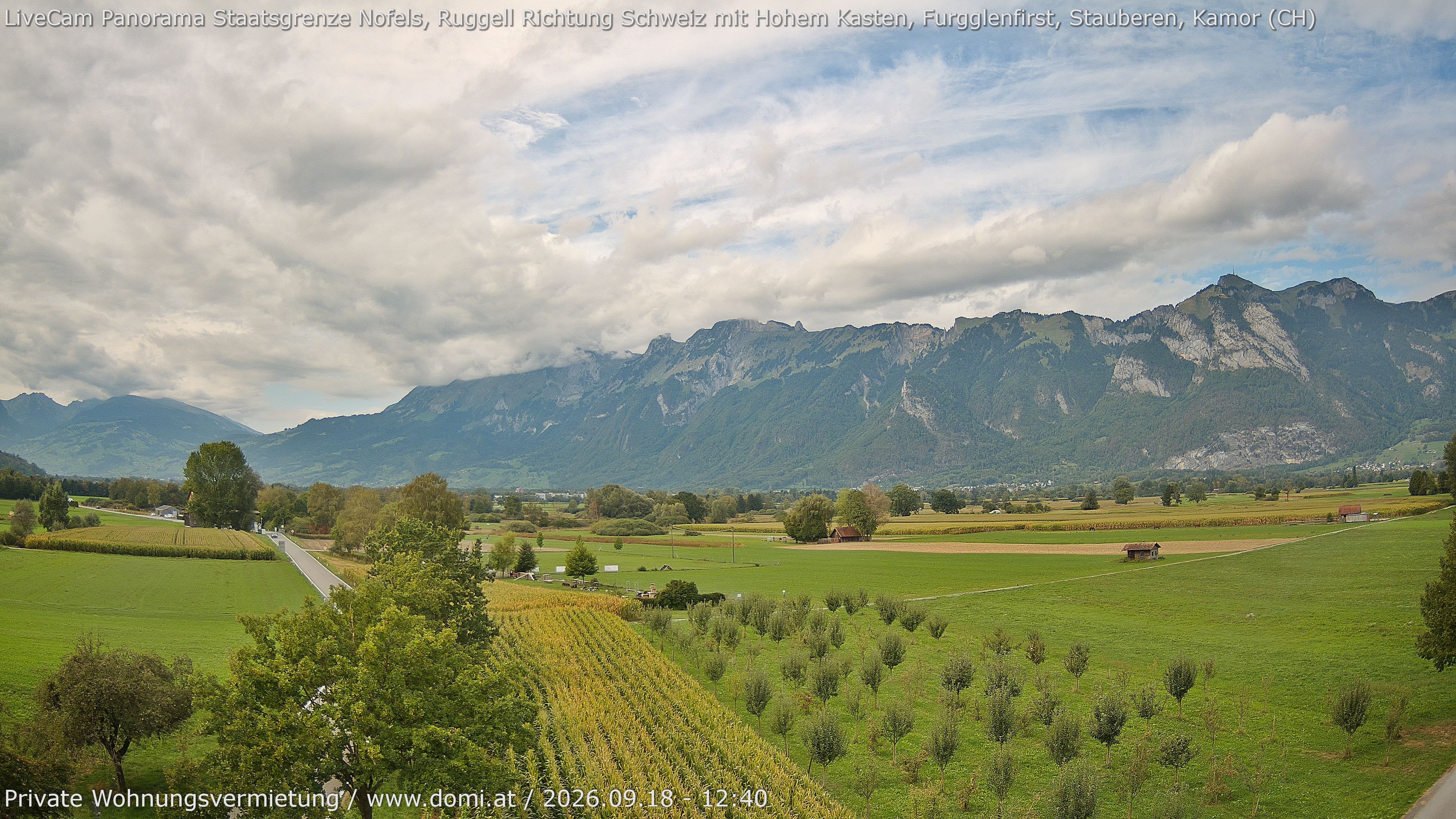 Archiv Foto Webcam Ausblick von Feldkirch auf Hohen Kasten, Furgglenfirst und Kamor