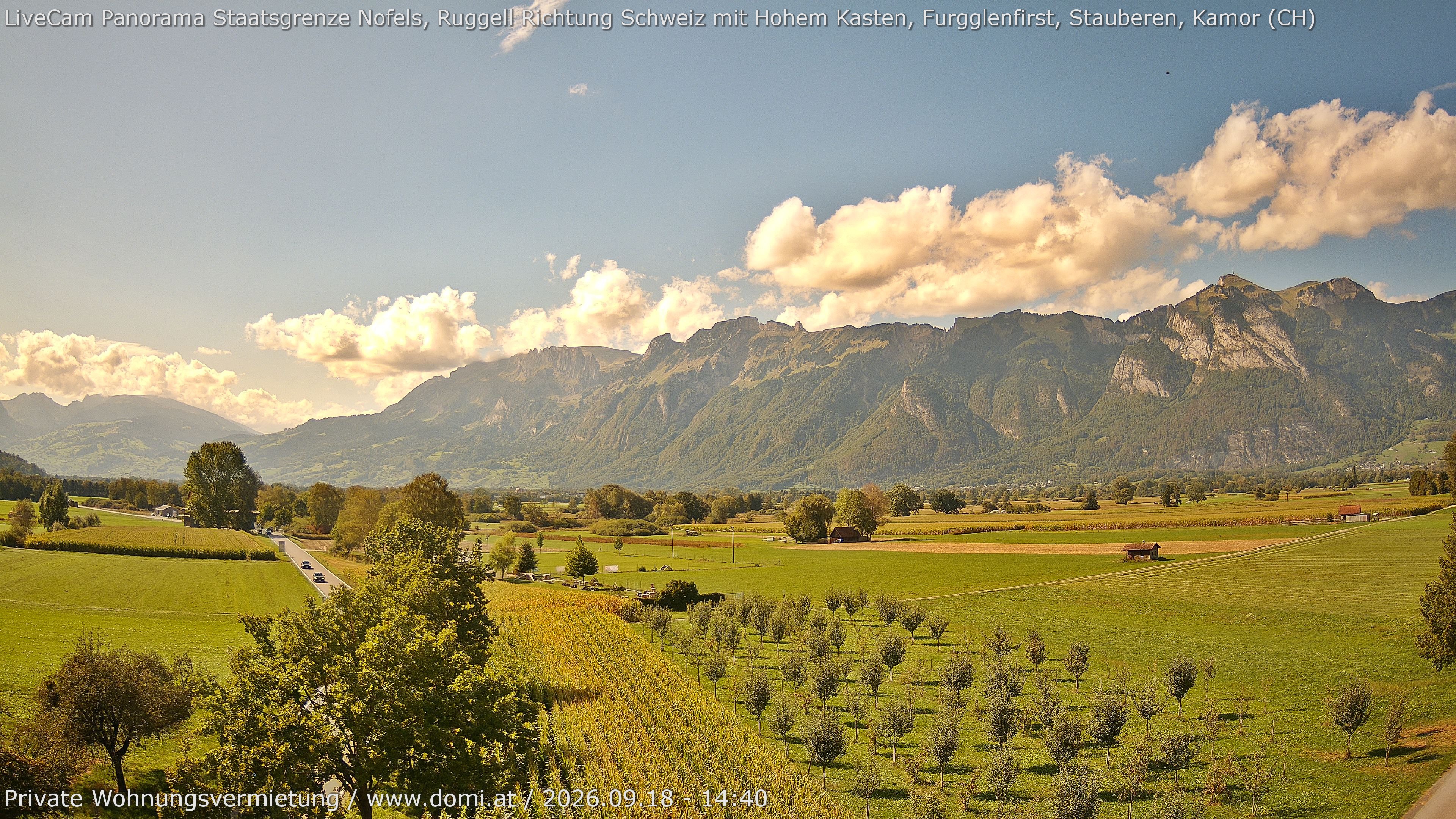Archiv Foto Webcam Ausblick von Feldkirch auf Hohen Kasten, Furgglenfirst und Kamor