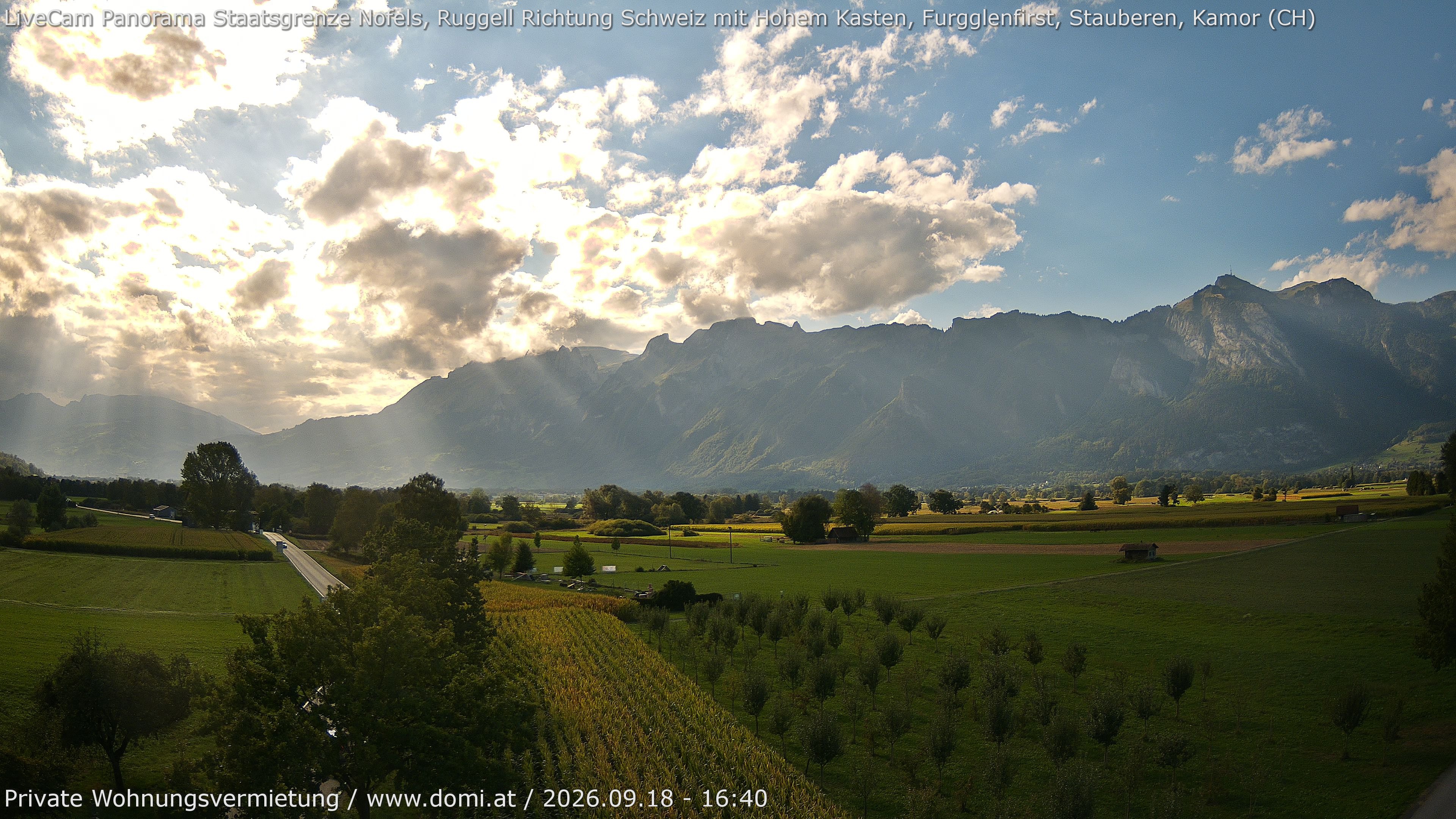 Archiv Foto Webcam Ausblick von Feldkirch auf Hohen Kasten, Furgglenfirst und Kamor