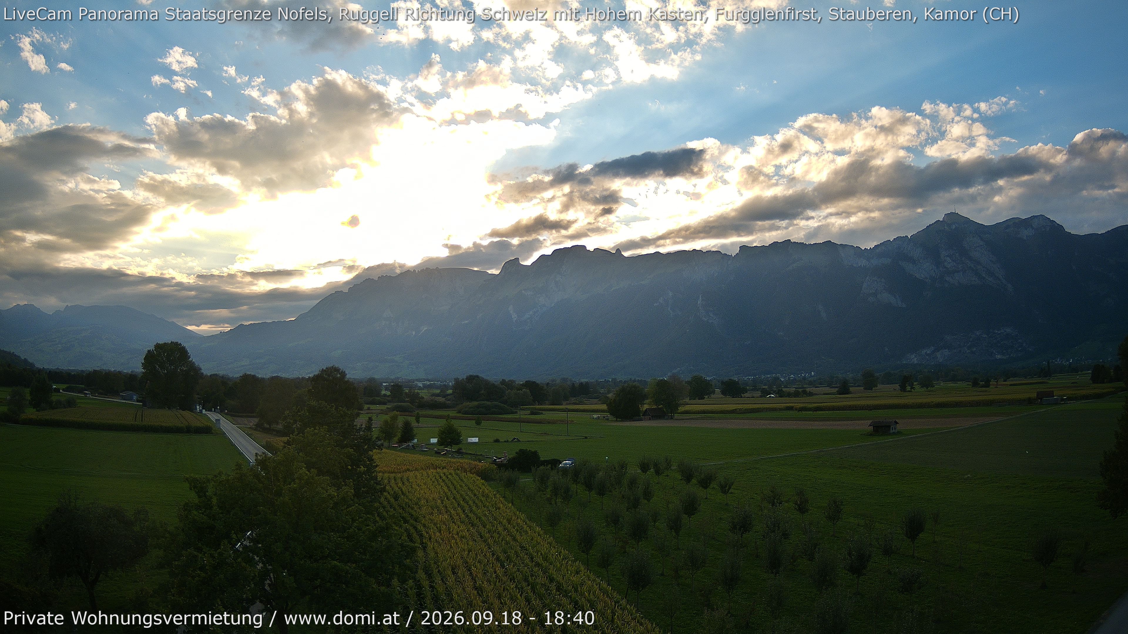 Archiv Foto Webcam Ausblick von Feldkirch auf Hohen Kasten, Furgglenfirst und Kamor
