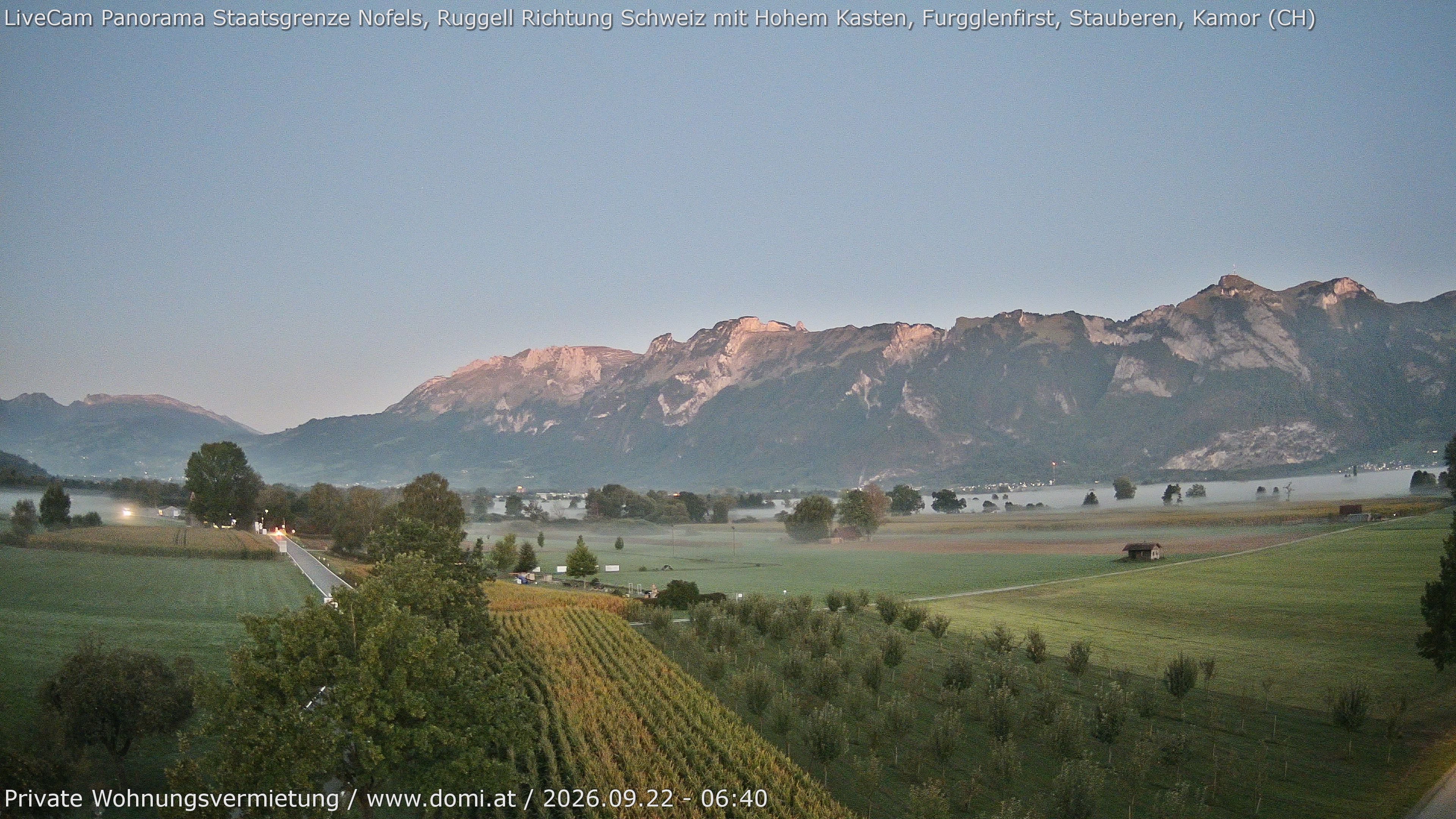 Archiv Foto Webcam Ausblick von Feldkirch auf Hohen Kasten, Furgglenfirst und Kamor