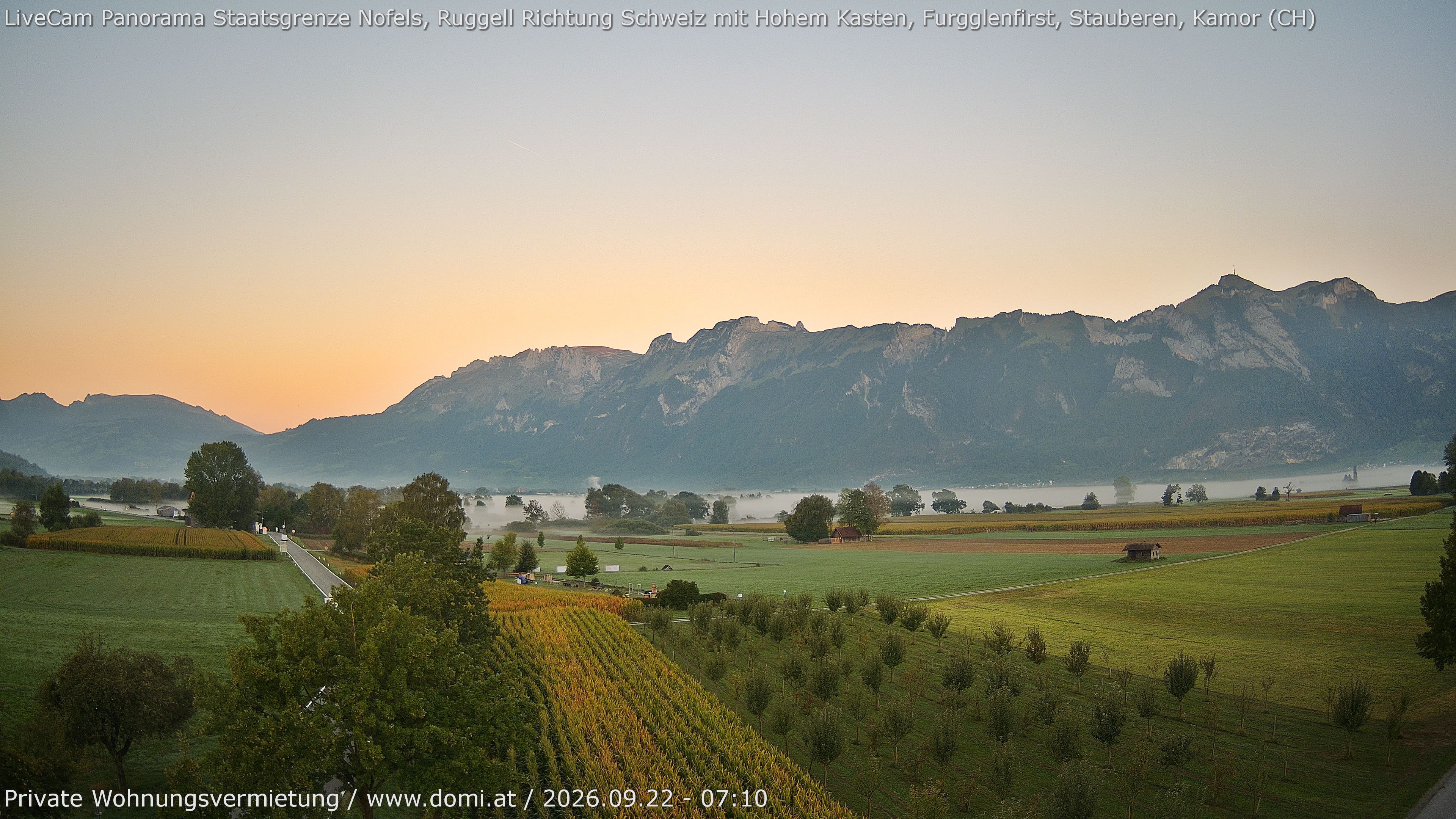 Archiv Foto Webcam Ausblick von Feldkirch auf Hohen Kasten, Furgglenfirst und Kamor