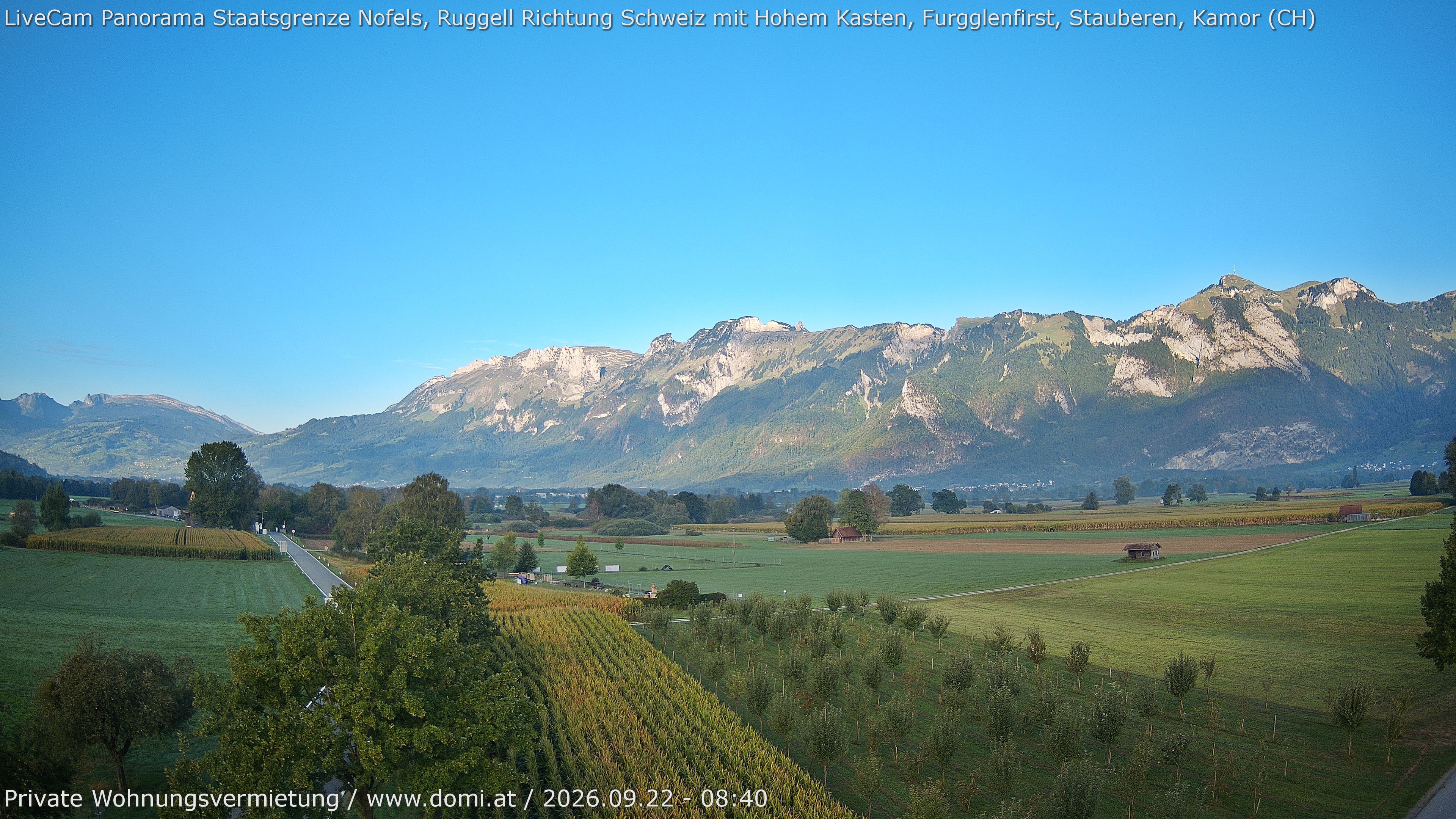 Archiv Foto Webcam Ausblick von Feldkirch auf Hohen Kasten, Furgglenfirst und Kamor