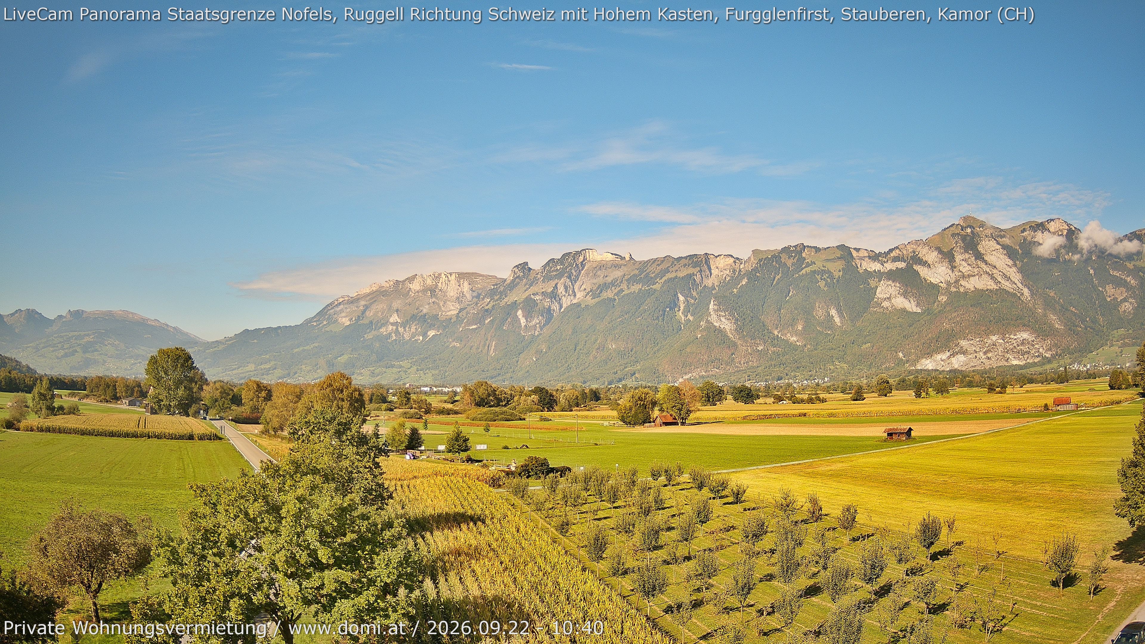 Archiv Foto Webcam Ausblick von Feldkirch auf Hohen Kasten, Furgglenfirst und Kamor