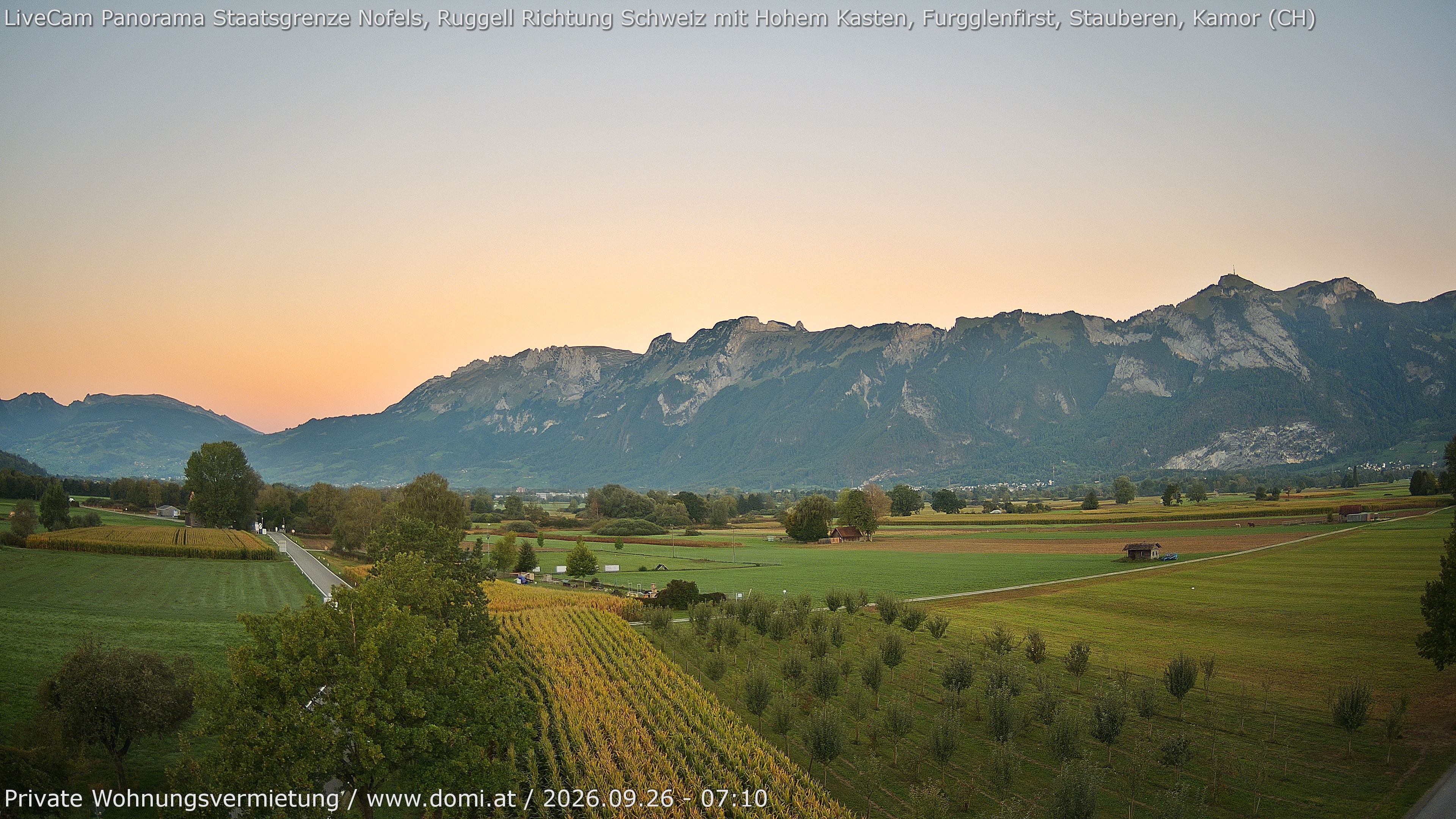 Archiv Foto Webcam Ausblick von Feldkirch auf Hohen Kasten, Furgglenfirst und Kamor