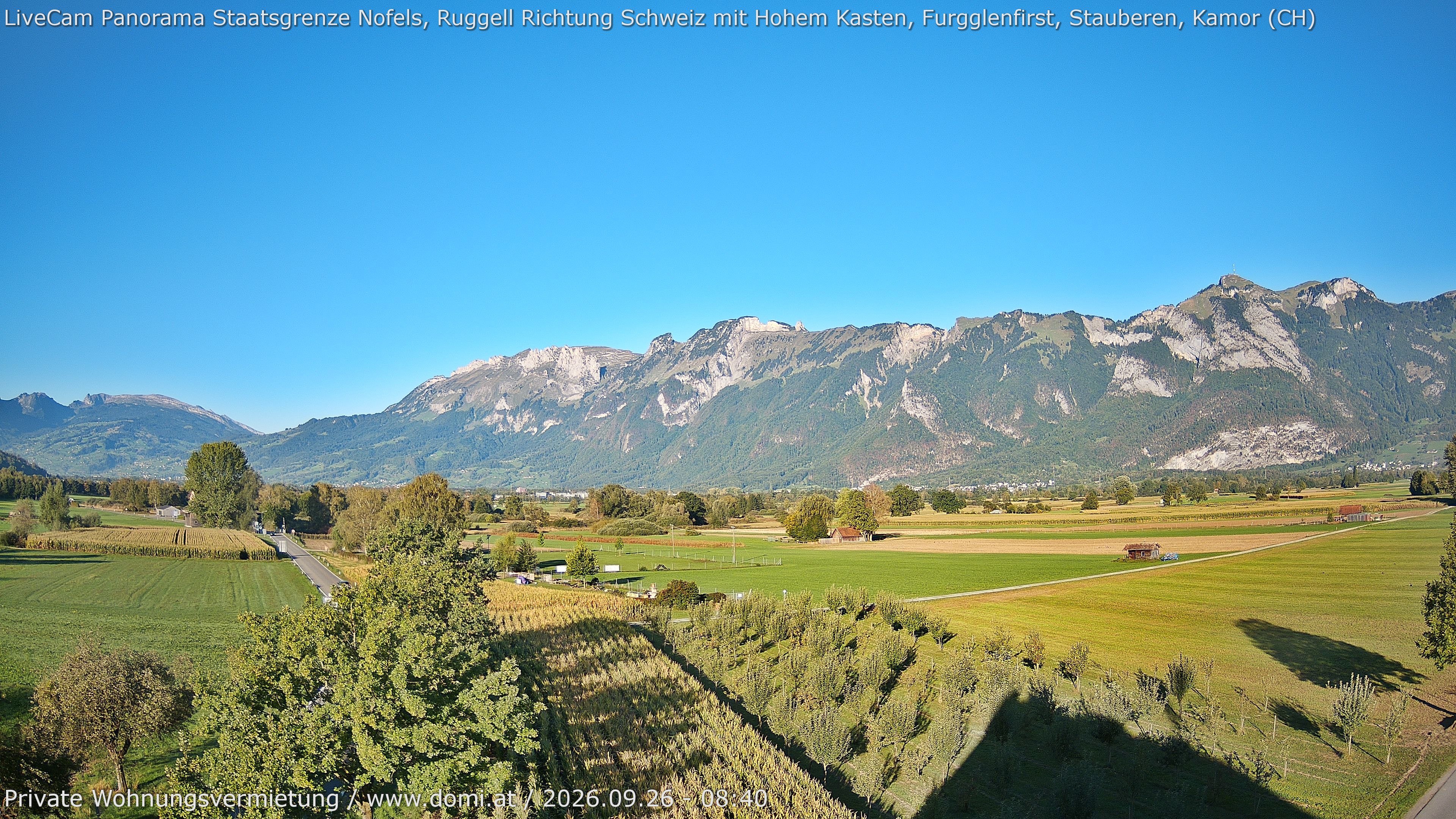 Archiv Foto Webcam Ausblick von Feldkirch auf Hohen Kasten, Furgglenfirst und Kamor