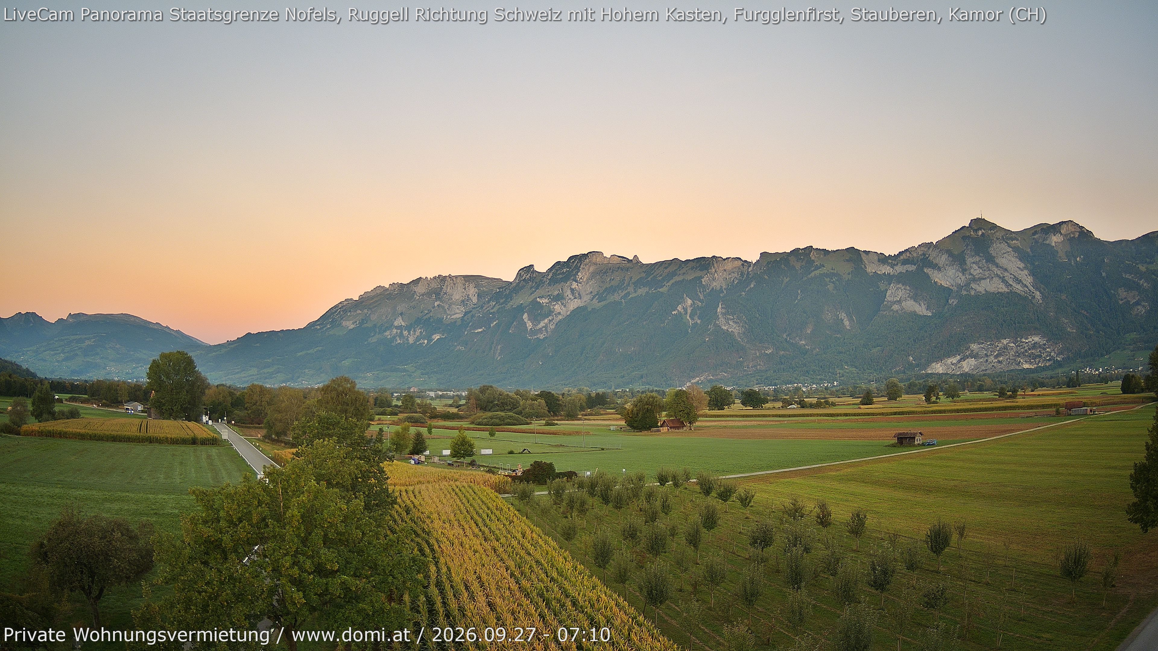 Archiv Foto Webcam Ausblick von Feldkirch auf Hohen Kasten, Furgglenfirst und Kamor