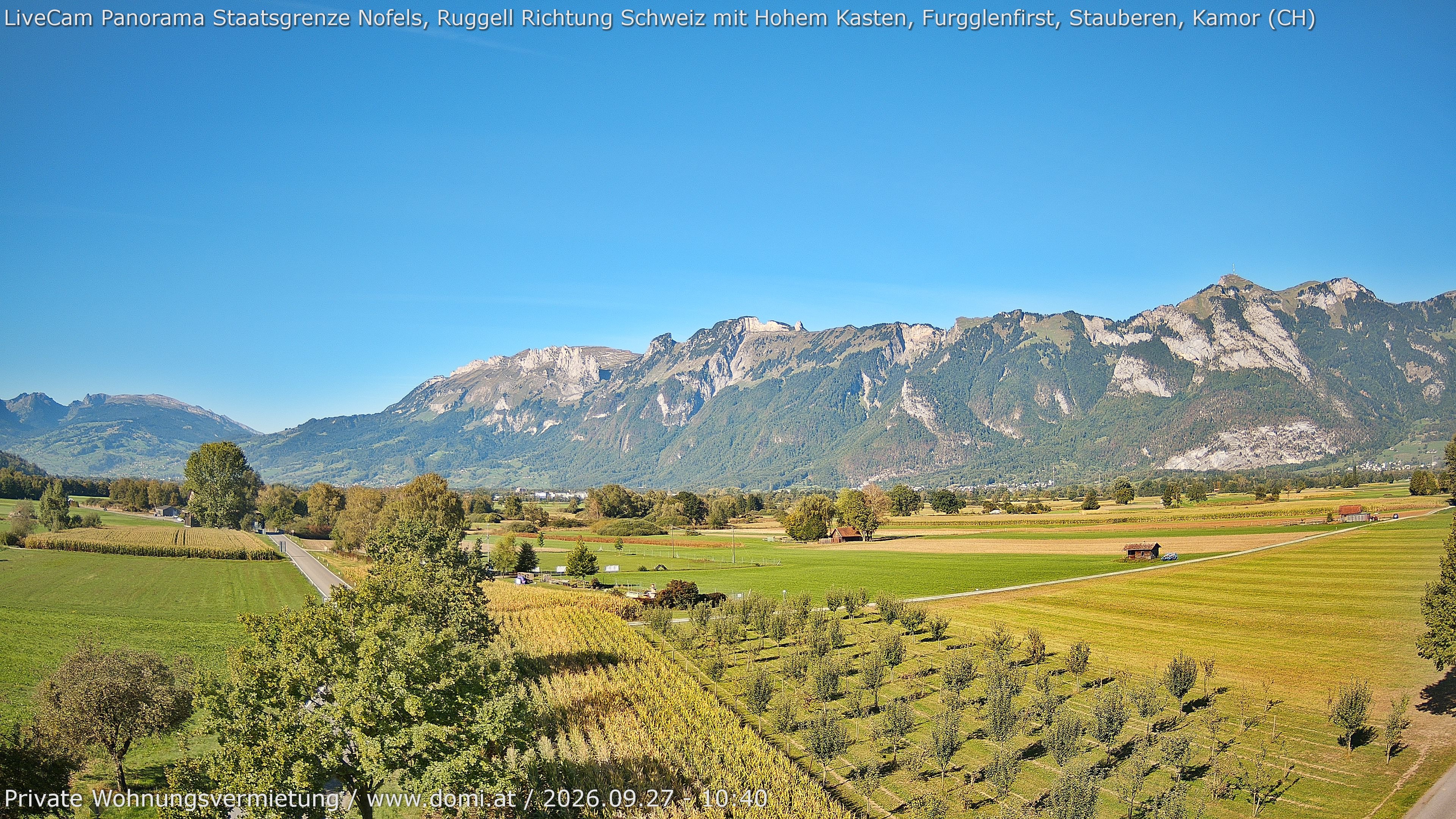 Archiv Foto Webcam Ausblick von Feldkirch auf Hohen Kasten, Furgglenfirst und Kamor