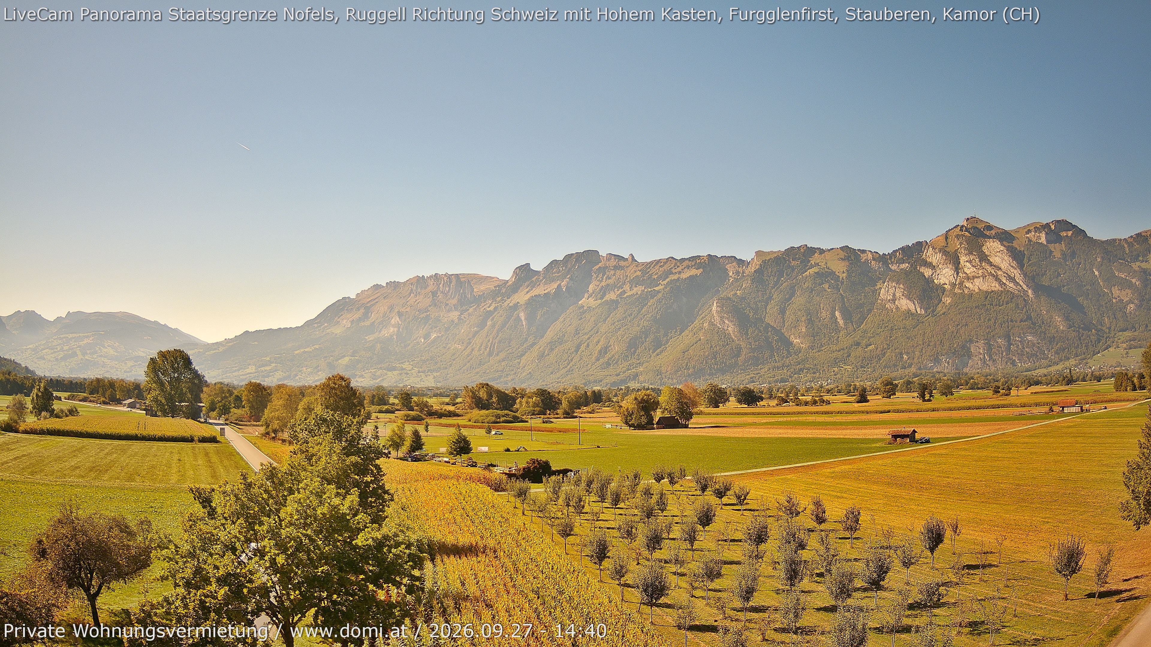 Archiv Foto Webcam Ausblick von Feldkirch auf Hohen Kasten, Furgglenfirst und Kamor