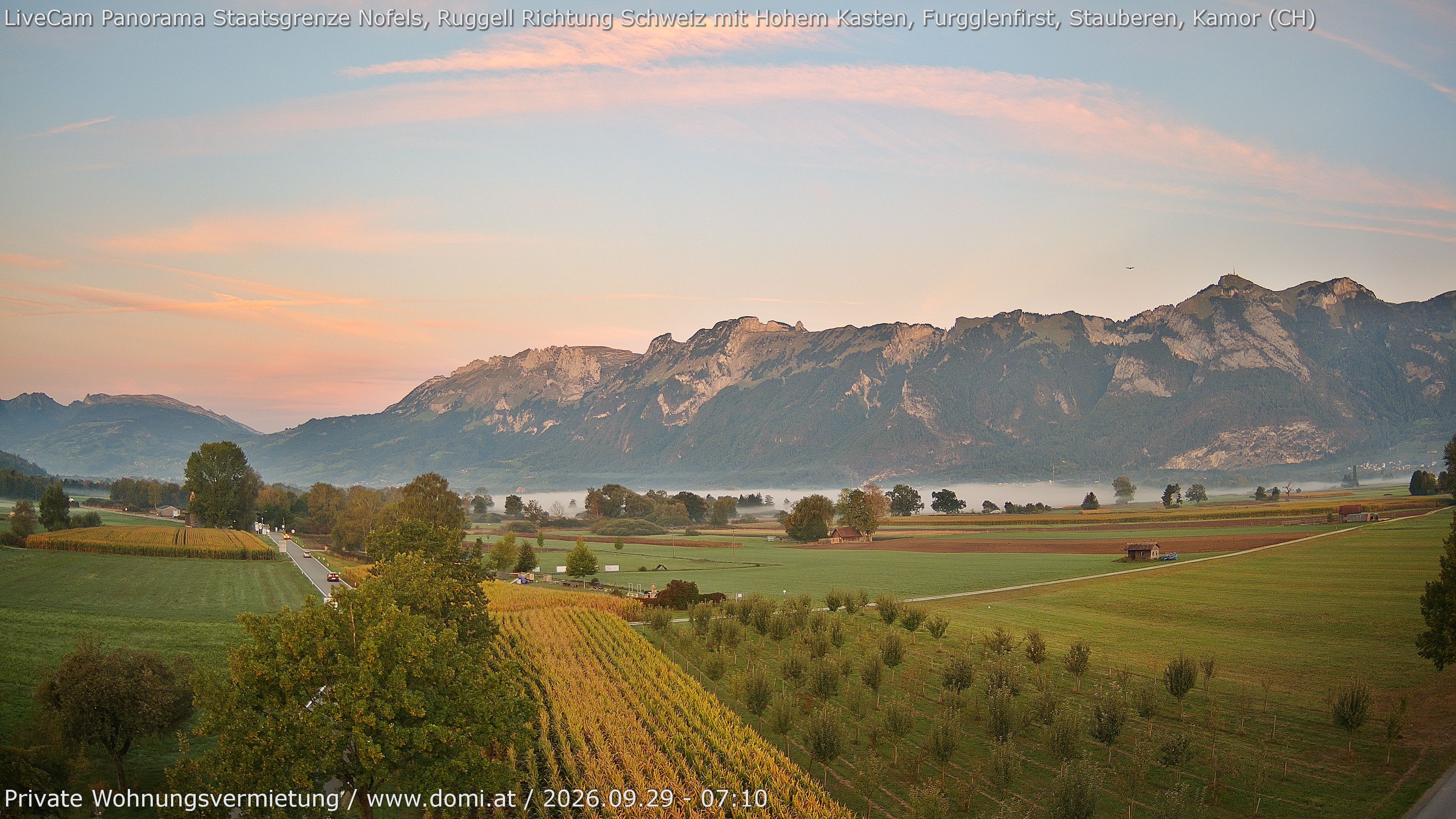 Archiv Foto Webcam Ausblick von Feldkirch auf Hohen Kasten, Furgglenfirst und Kamor