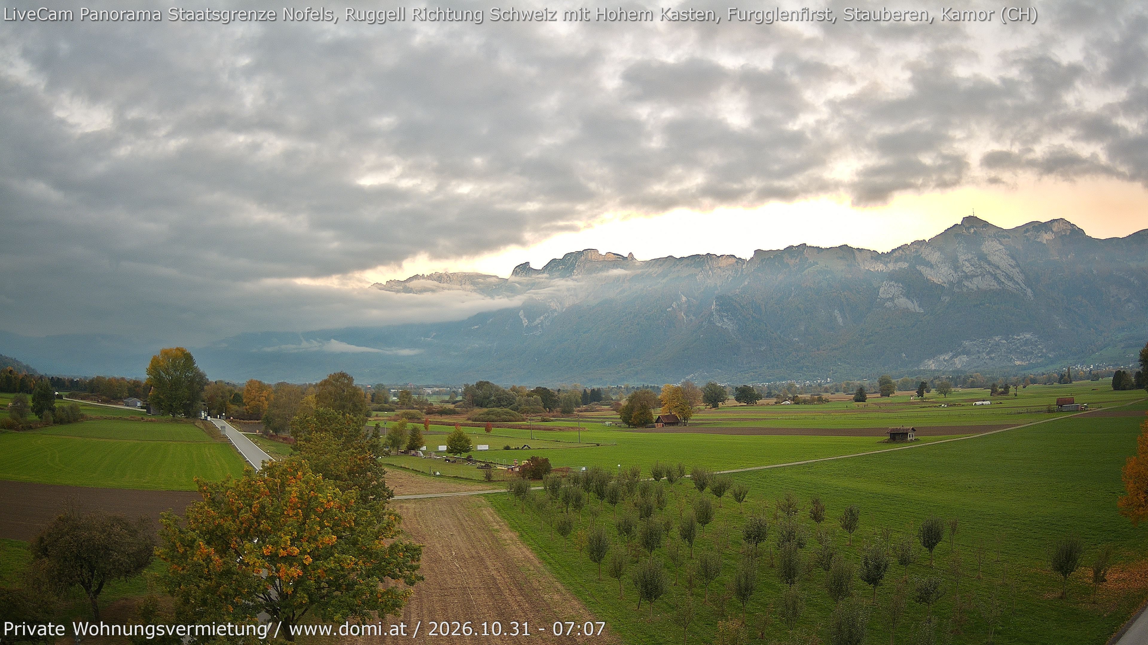 Archiv Foto Webcam Ausblick von Feldkirch auf Hohen Kasten, Furgglenfirst und Kamor