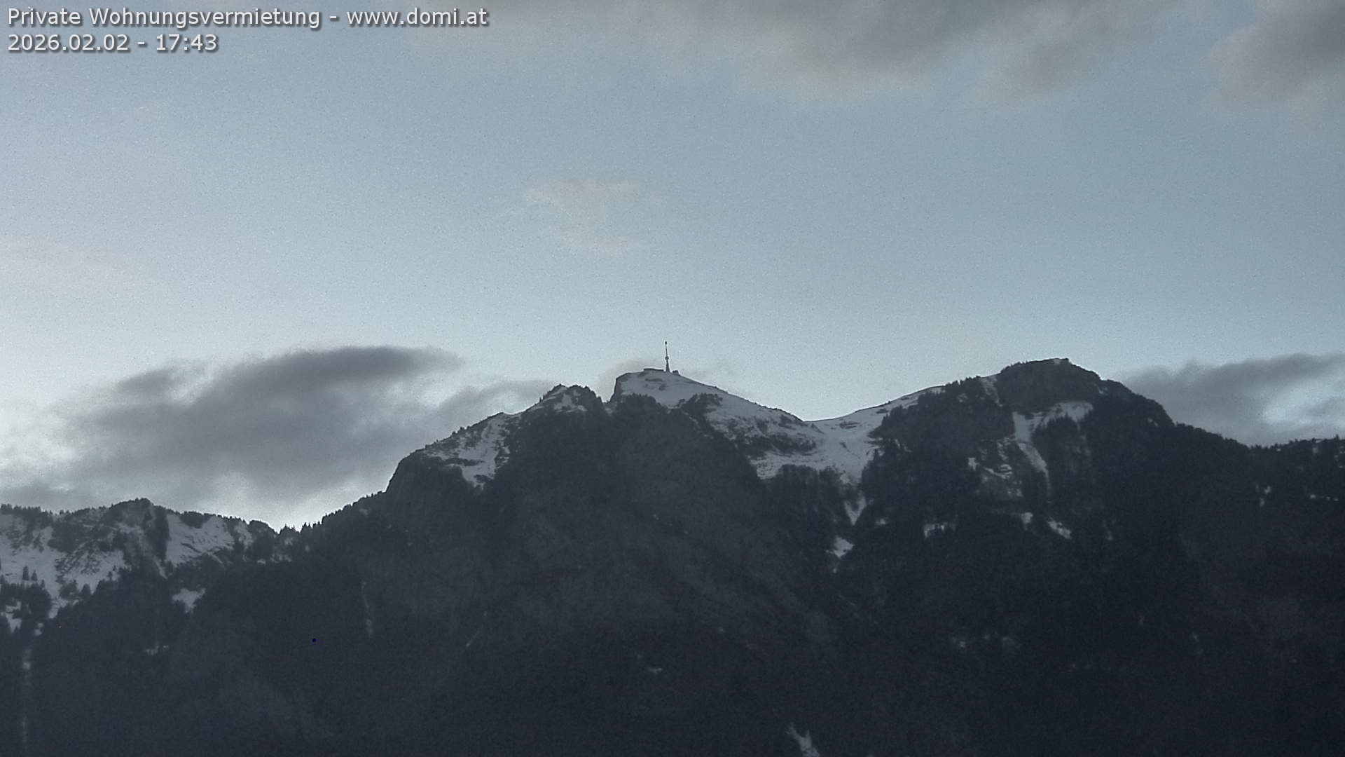 Archived image Webcam View of the Hoher Kasten from Bangs, Feldkirch