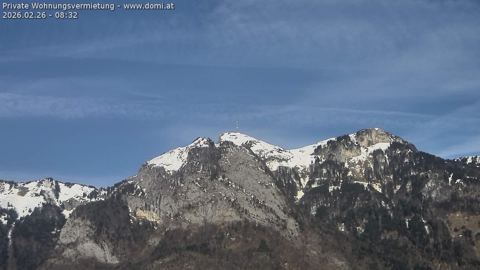 Archived image Webcam View of the Hoher Kasten from Bangs, Feldkirch