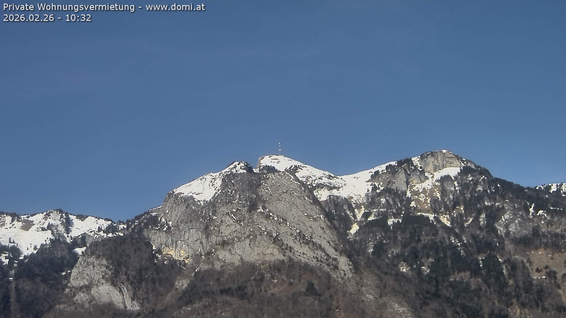Archived image Webcam View of the Hoher Kasten from Bangs, Feldkirch
