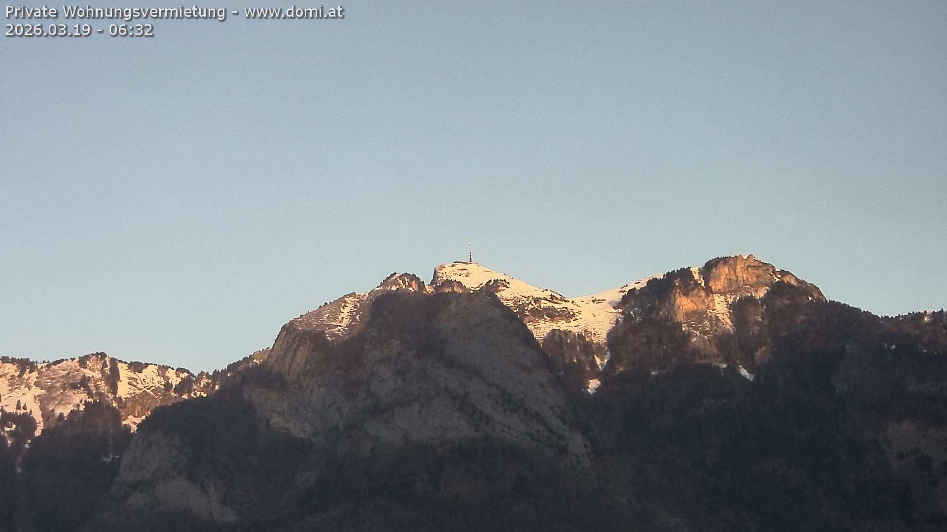 Archived image Webcam View of the Hoher Kasten from Bangs, Feldkirch
