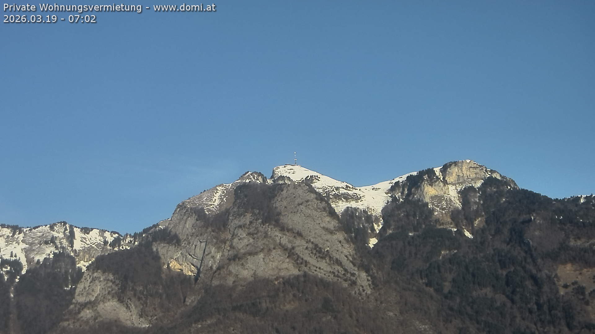 Archived image Webcam View of the Hoher Kasten from Bangs, Feldkirch