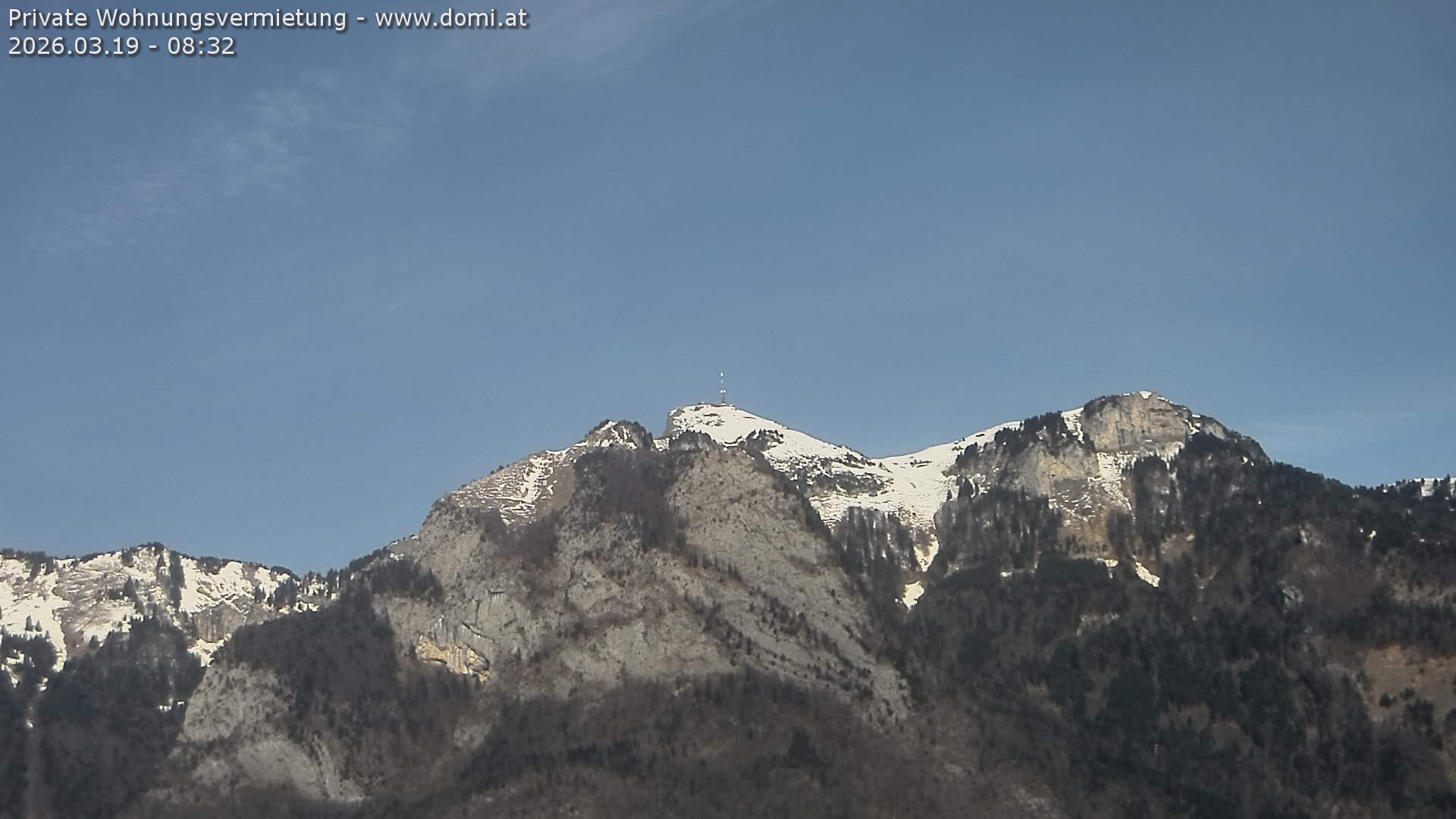 Archived image Webcam View of the Hoher Kasten from Bangs, Feldkirch