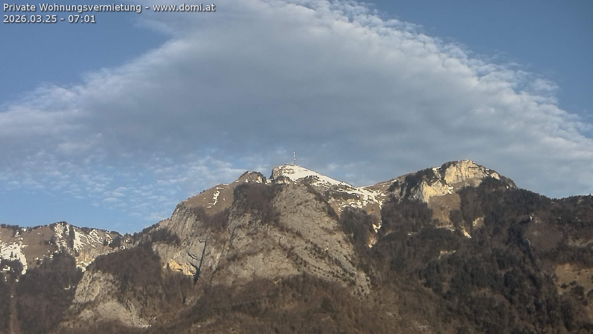 Archived image Webcam View of the Hoher Kasten from Bangs, Feldkirch