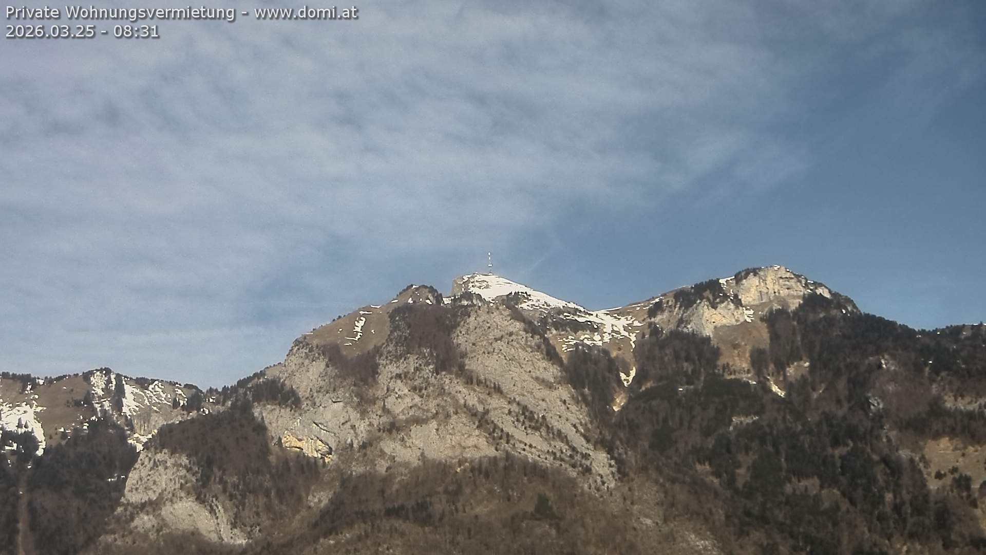Archived image Webcam View of the Hoher Kasten from Bangs, Feldkirch