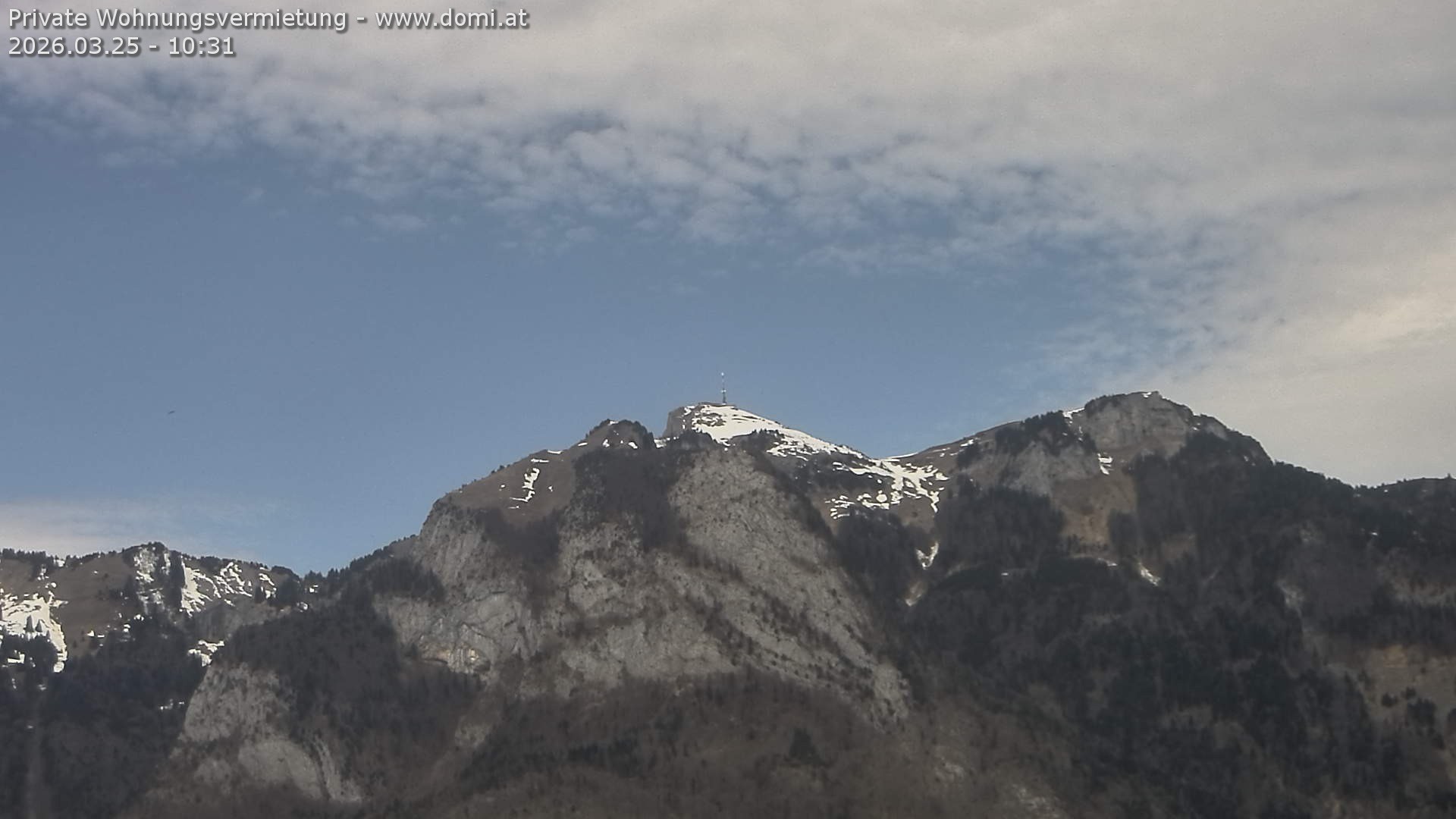 Archived image Webcam View of the Hoher Kasten from Bangs, Feldkirch