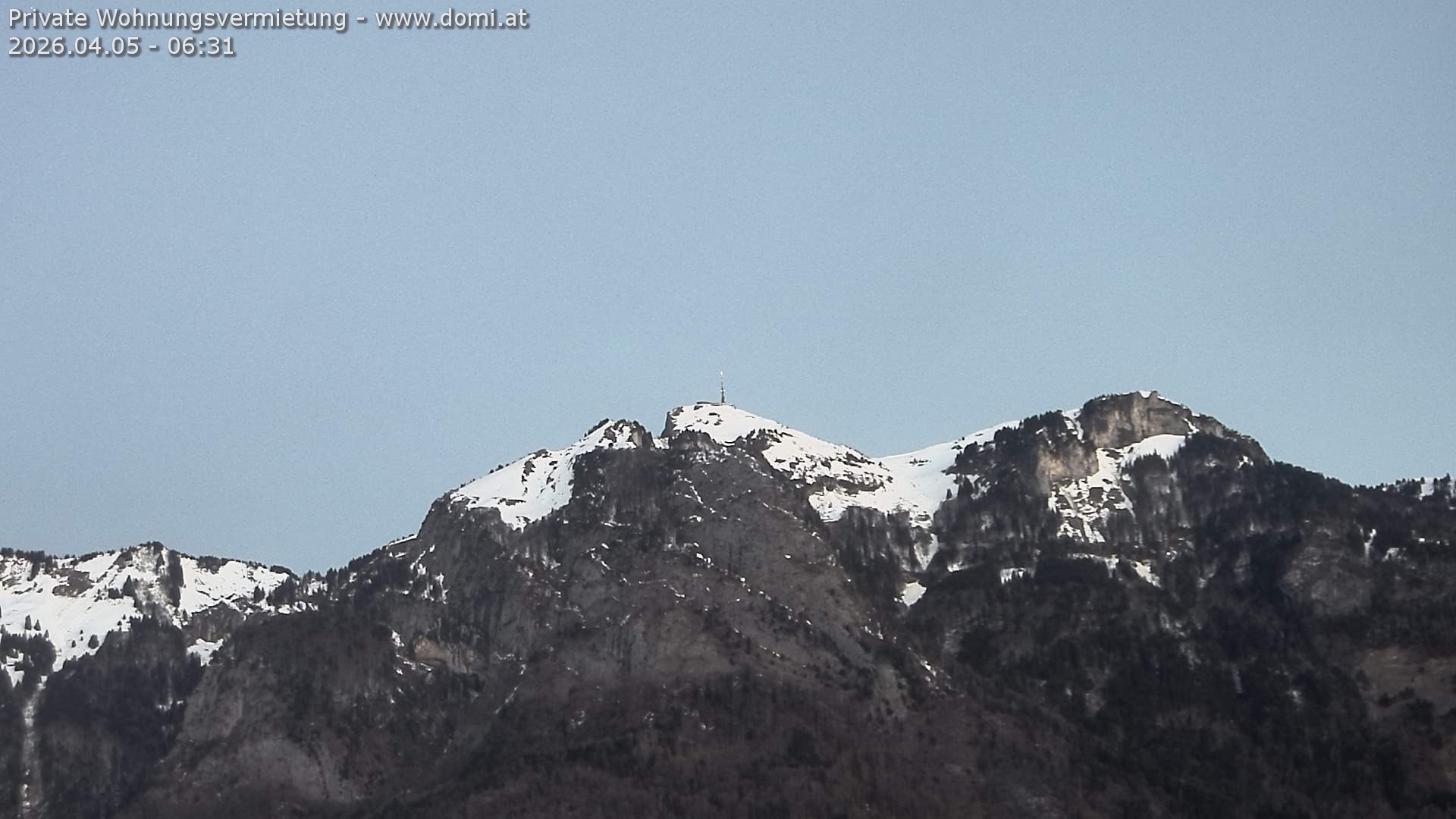 Archived image Webcam View of the Hoher Kasten from Bangs, Feldkirch