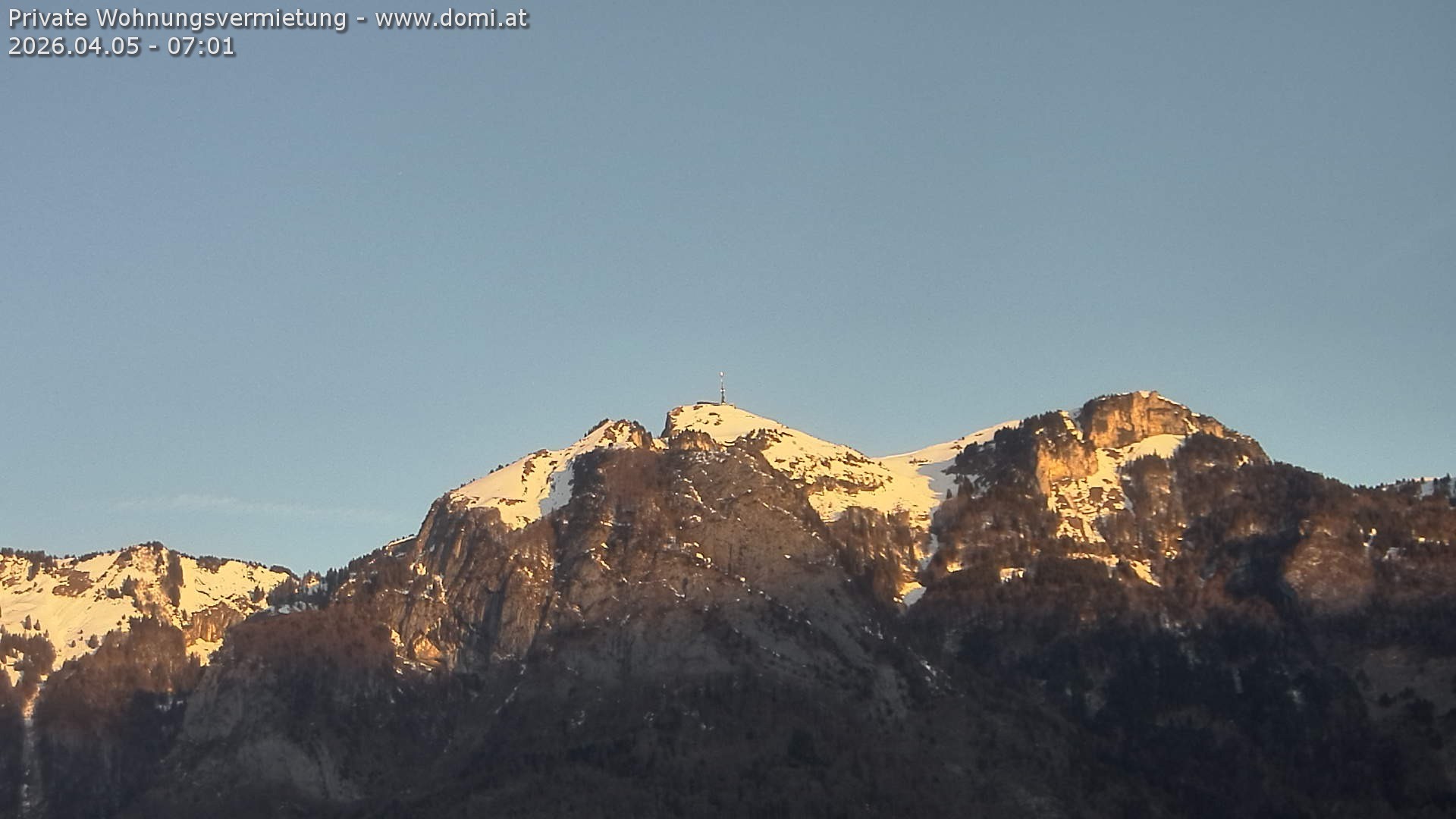 Archived image Webcam View of the Hoher Kasten from Bangs, Feldkirch