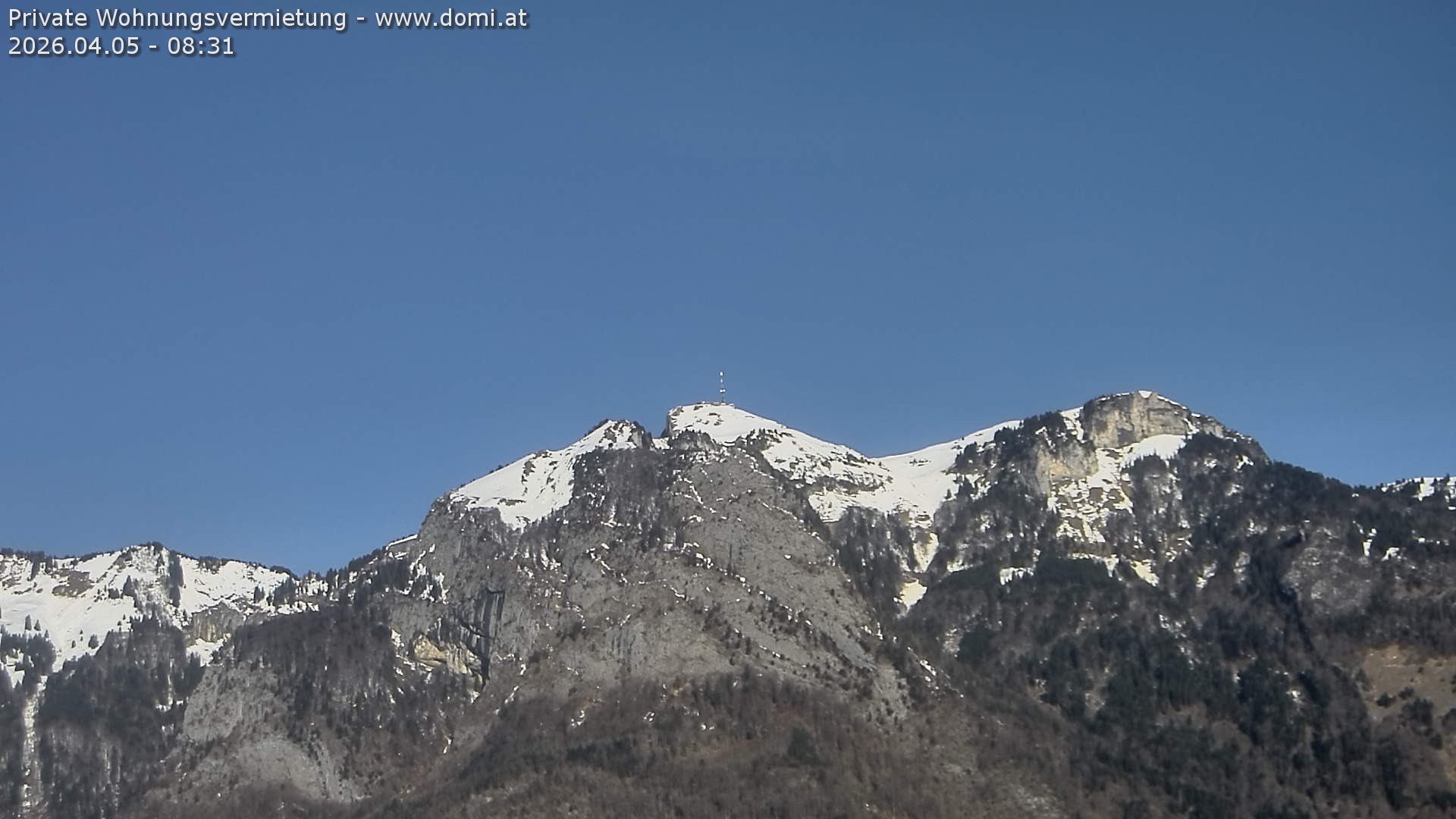 Archived image Webcam View of the Hoher Kasten from Bangs, Feldkirch