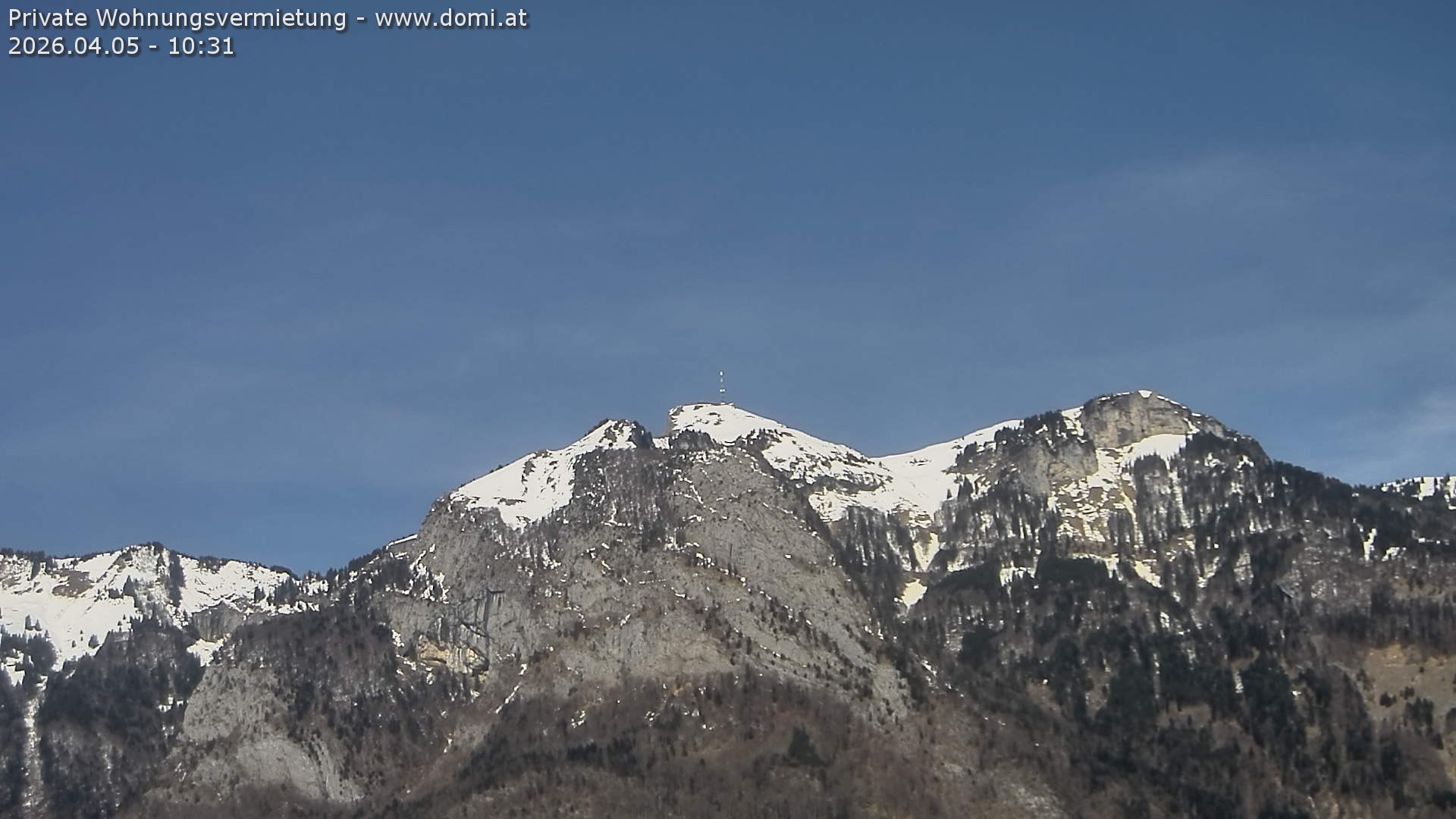 Archived image Webcam View of the Hoher Kasten from Bangs, Feldkirch