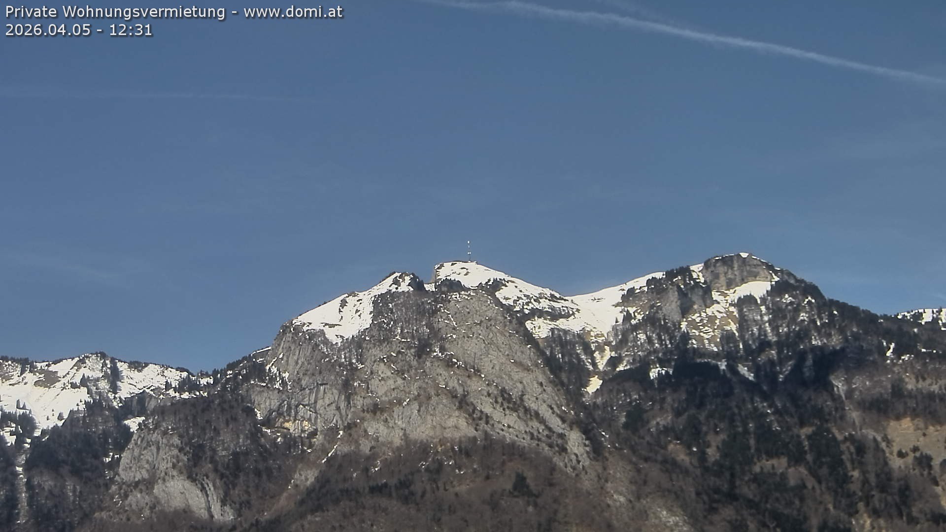 Archived image Webcam View of the Hoher Kasten from Bangs, Feldkirch
