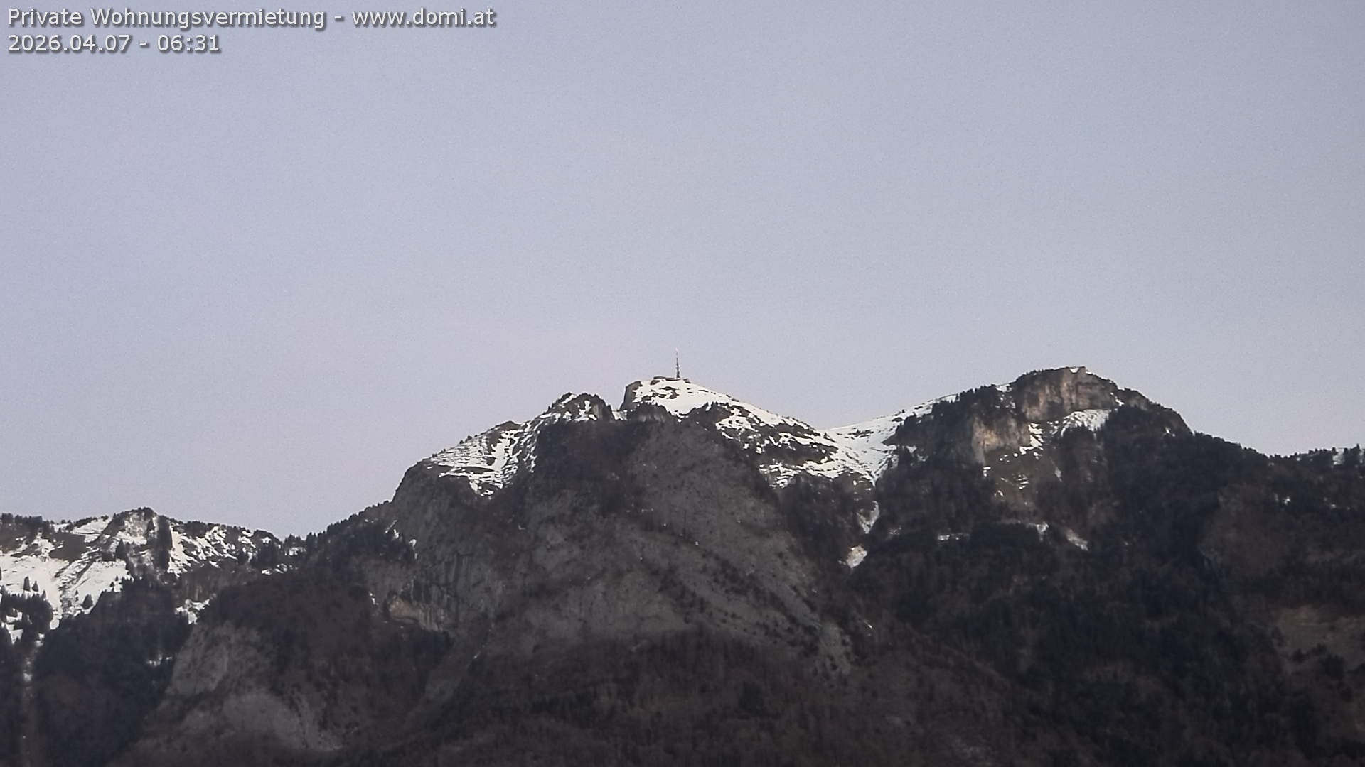 Archived image Webcam View of the Hoher Kasten from Bangs, Feldkirch