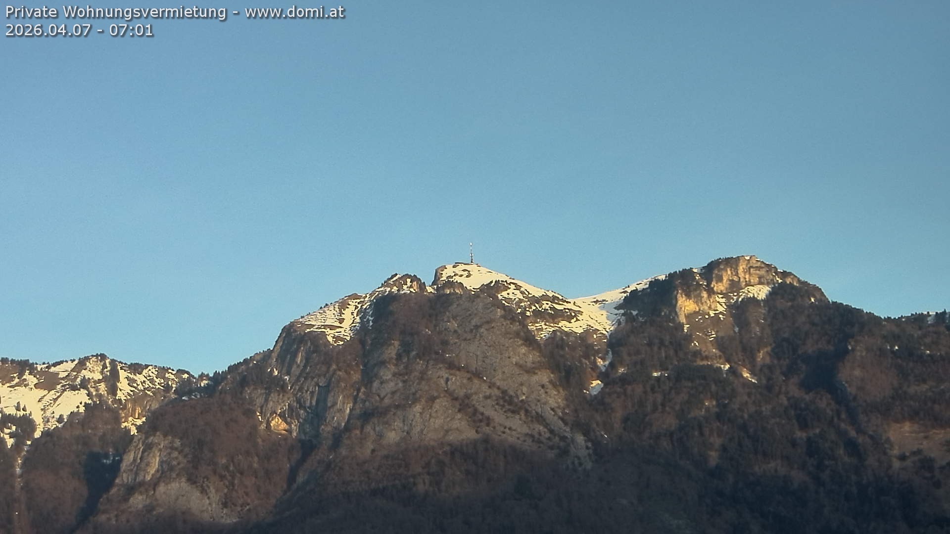 Archived image Webcam View of the Hoher Kasten from Bangs, Feldkirch