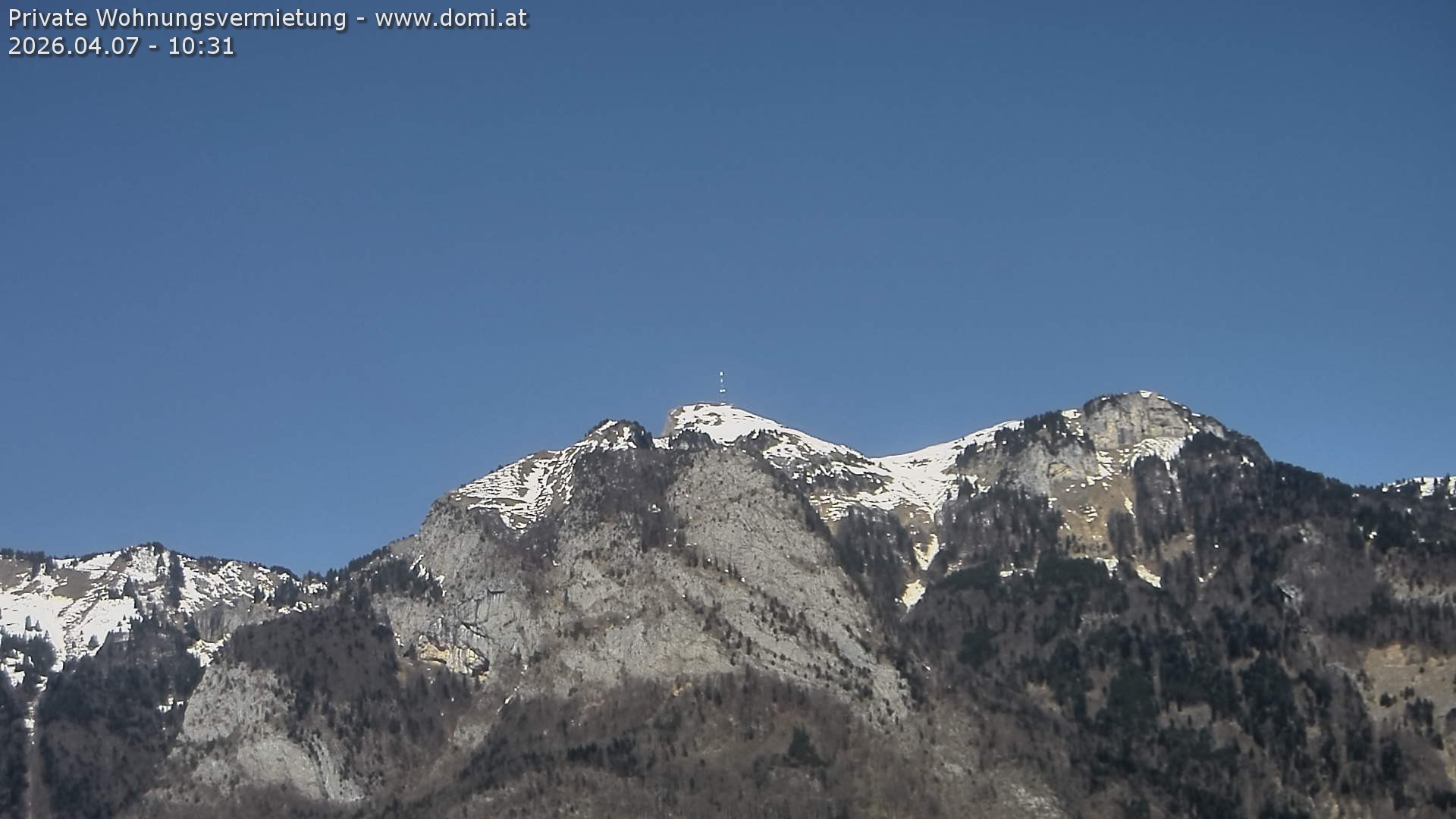 Archived image Webcam View of the Hoher Kasten from Bangs, Feldkirch