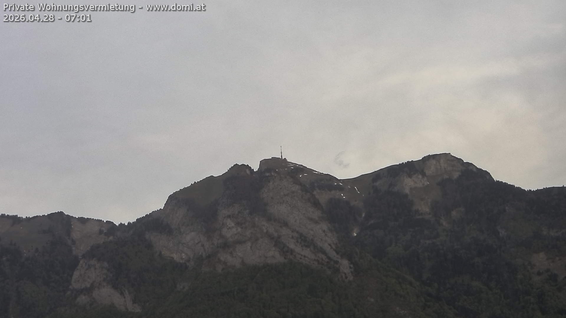 Archived image Webcam View of the Hoher Kasten from Bangs, Feldkirch