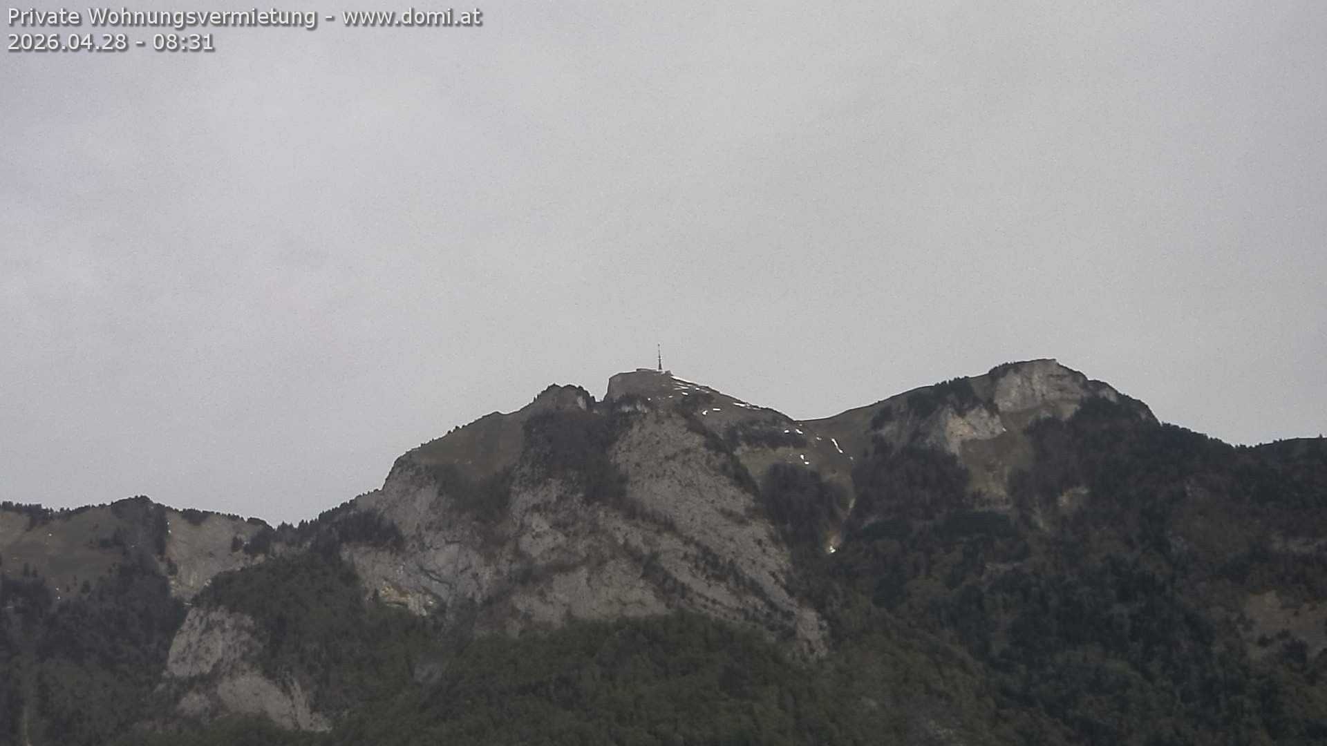 Archived image Webcam View of the Hoher Kasten from Bangs, Feldkirch