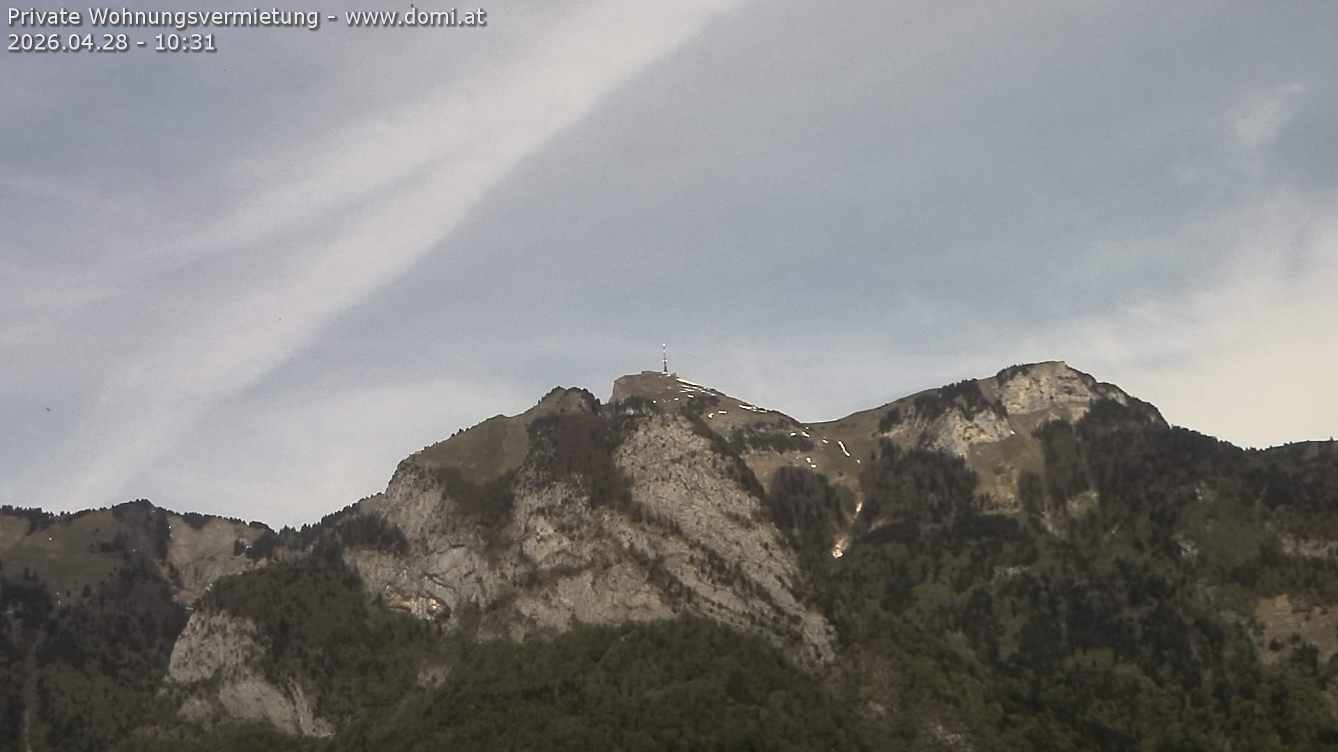 Archived image Webcam View of the Hoher Kasten from Bangs, Feldkirch