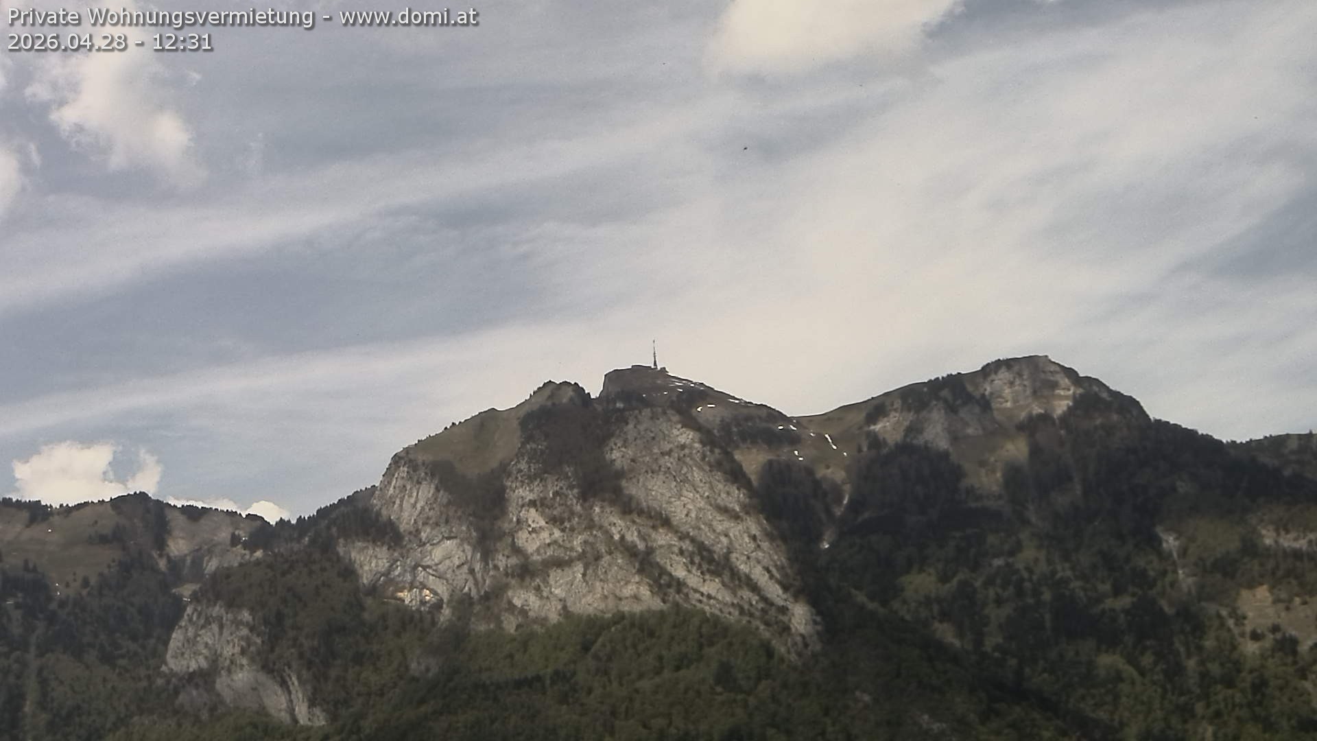 Archived image Webcam View of the Hoher Kasten from Bangs, Feldkirch